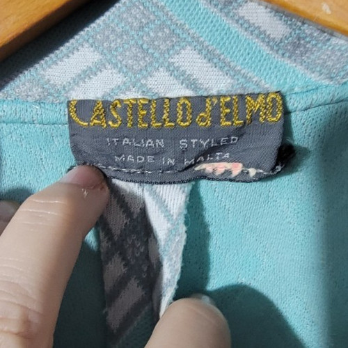 EUC Vintage 60s Mod Castello d&rsquo;Elmo Double Breasted Diamond Knit Med Spring Coat