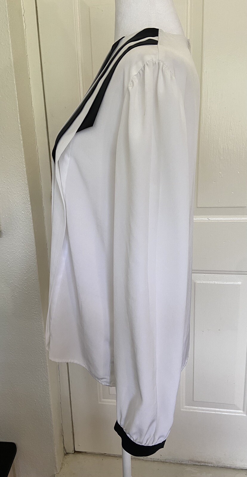 VTG 80s Lloyd Williams Pleated Front, Back Button Blouse Sz 4