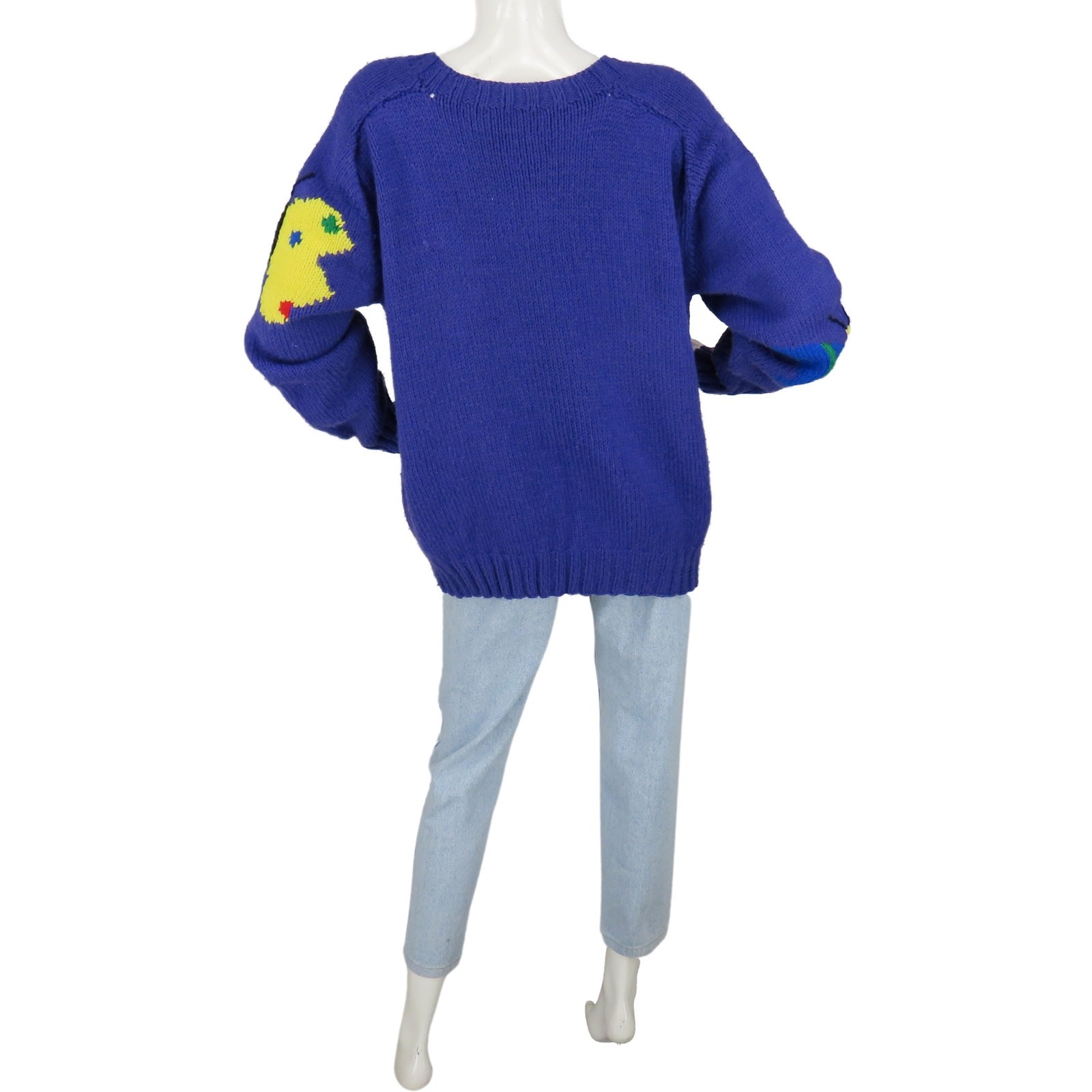 Vintage Rainbow Butterfly Knit School Teacher Grandmacore Y2K Jumper Sweater