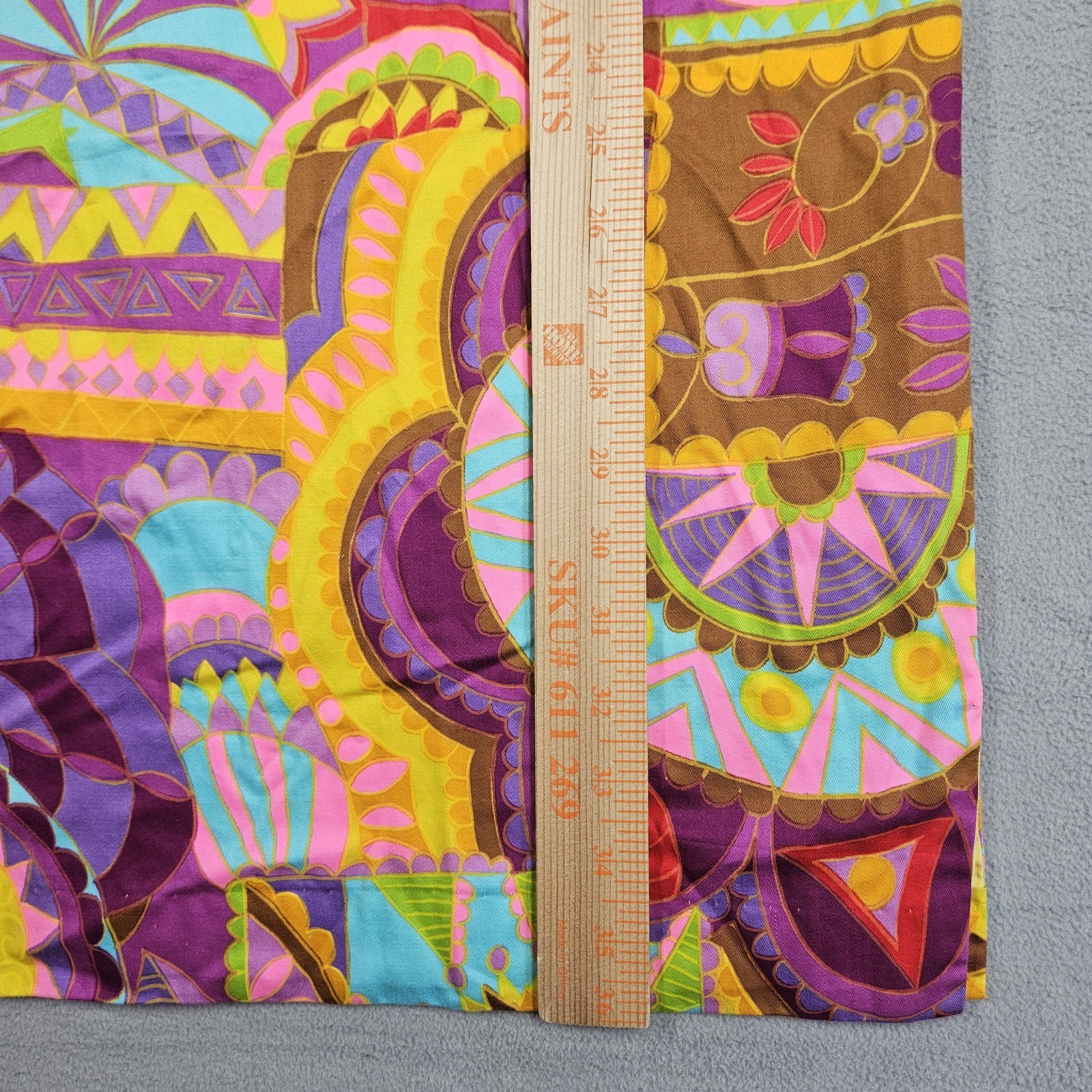 VTG 1960s Screen Printed Psychedelic Shift Dress Size S Japanese Retro Mod Gogo