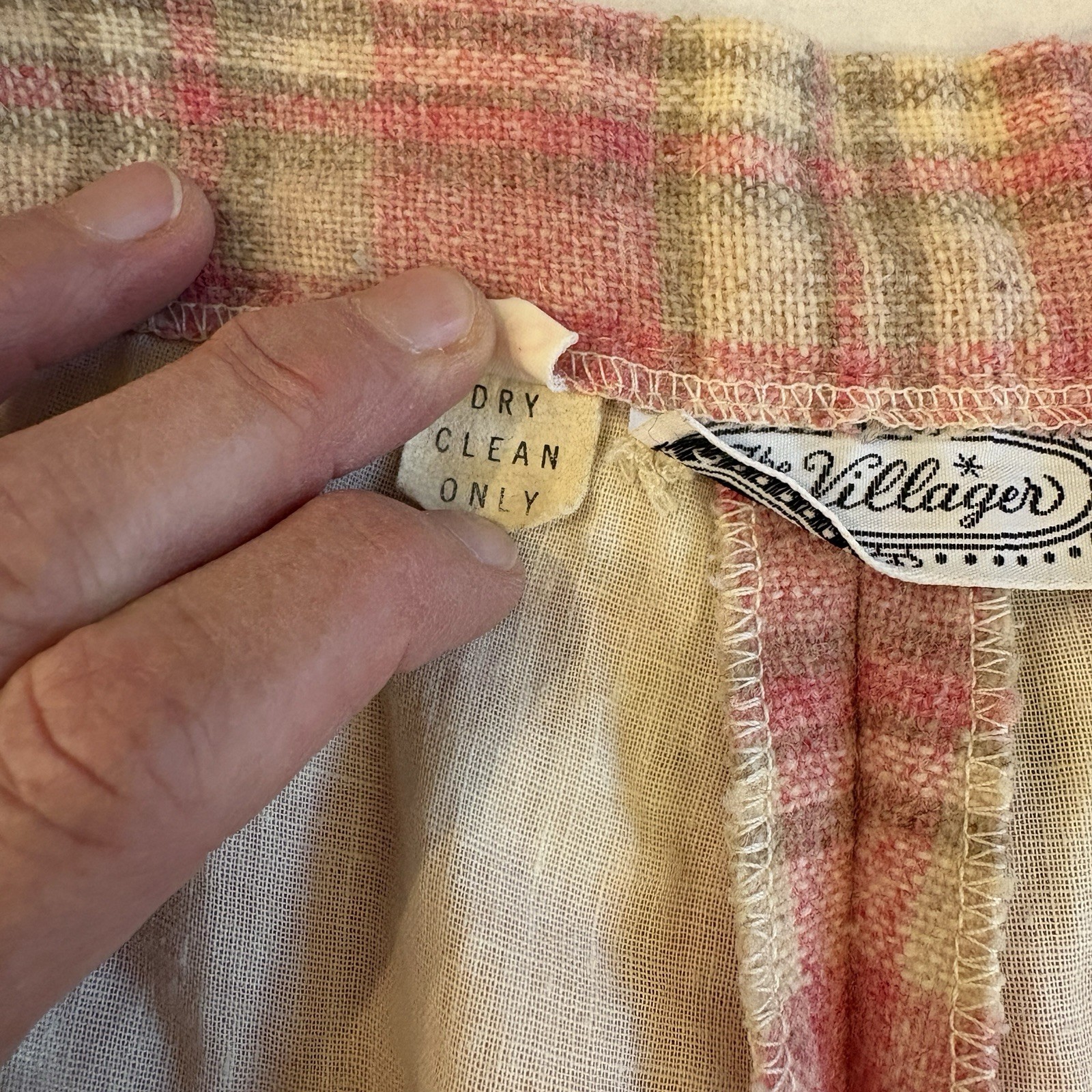 Plaid Suit Jacket Pants Pink WOOL Sz 10 and Sz 8 Vintage Retro 70&rsquo;s The Villager