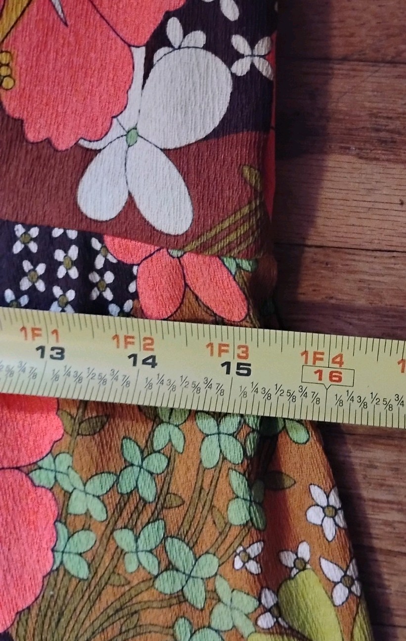 Vtg 60s Hukilau Fashions Hawaiian Barkcloth Maxi Dress 14 Hibiscus Pink Brown