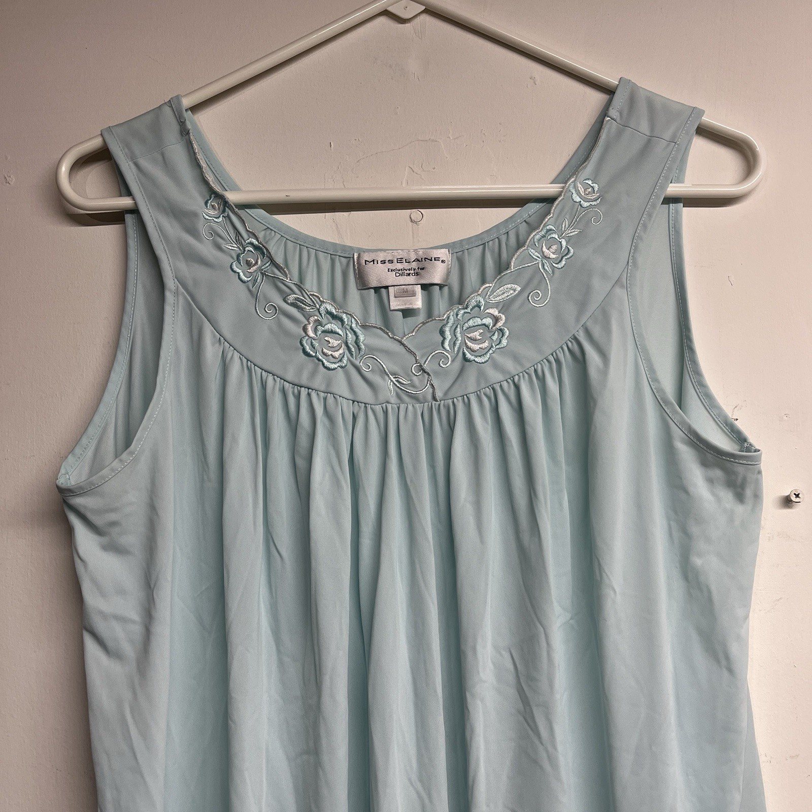 Miss Elaine Women’s Medium Blue Nylon Nightgown Sleeveless Dillards Exclusive