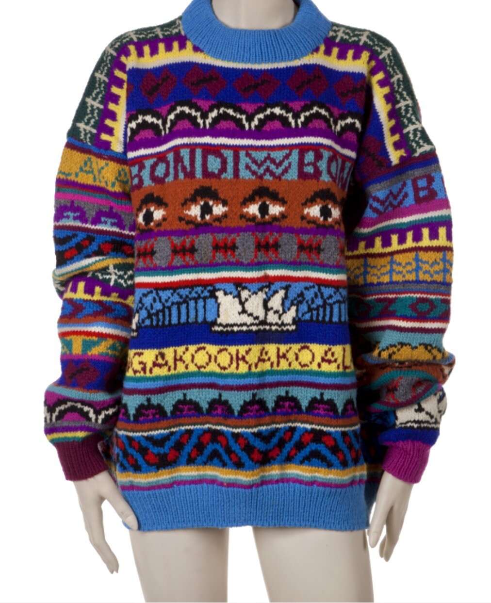 JENNY KEE Rare Vintage Sweater 1980s sydney Opera House Bondi Beach Australia