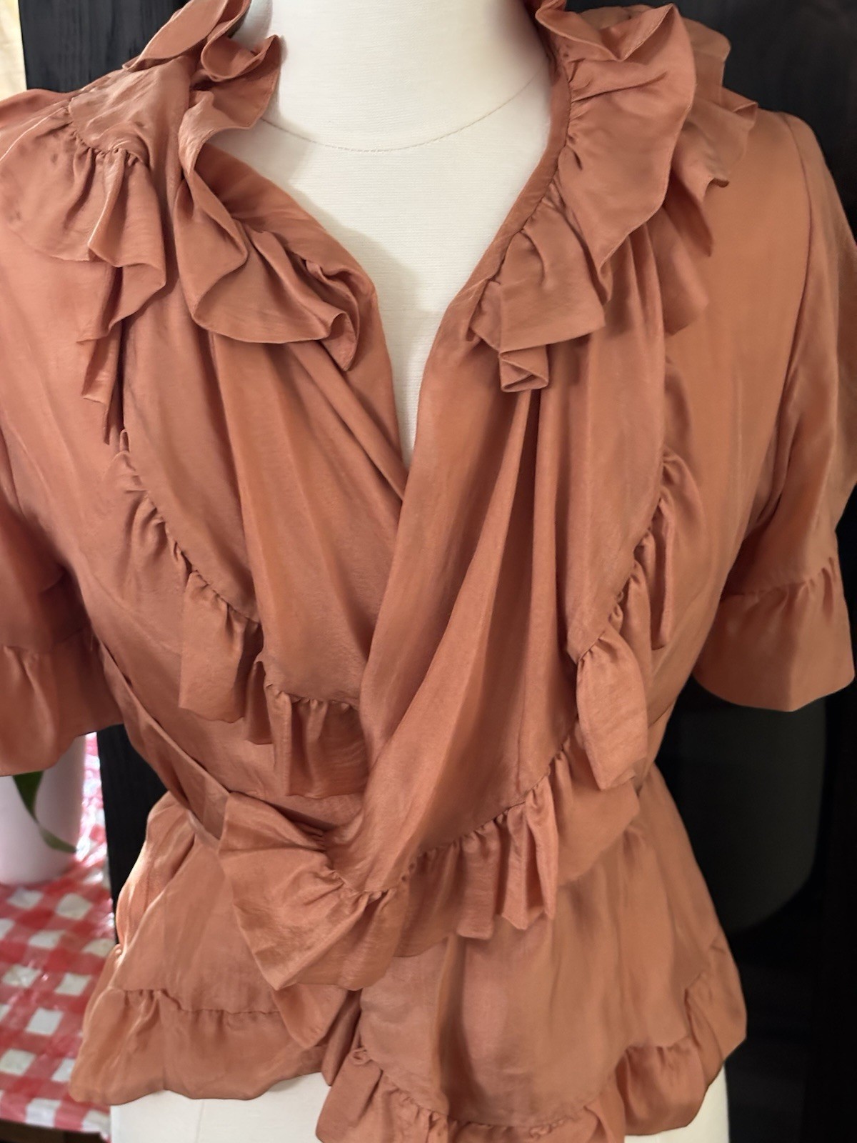 Marni 100% Silk Brown Ruffle Blouse IT 40 (US 4–6) | Butter-Soft Designer Top