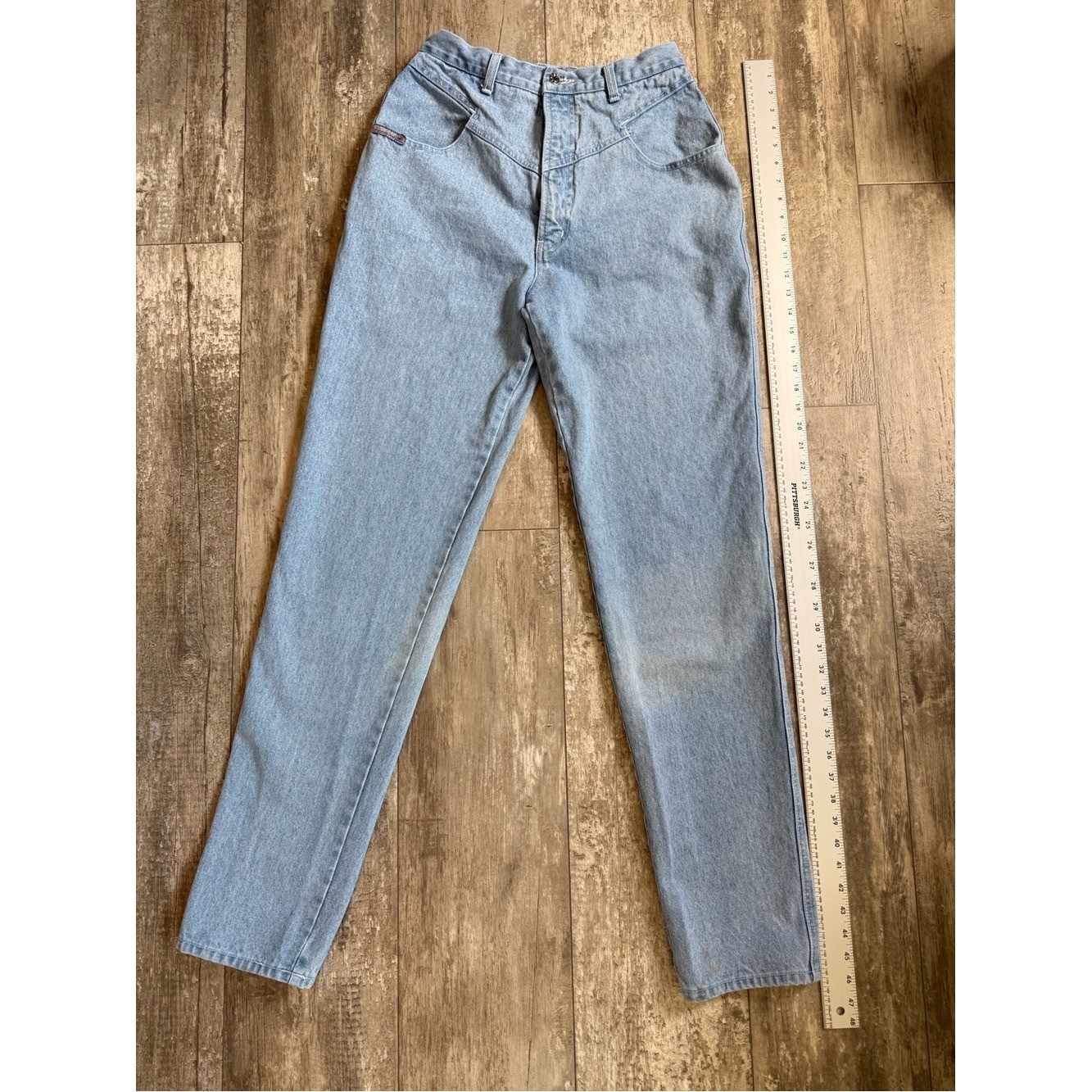 Vintage Blaze High Waisted Mom Jeans Light Wash Western 13/31 USA 90s Cotton