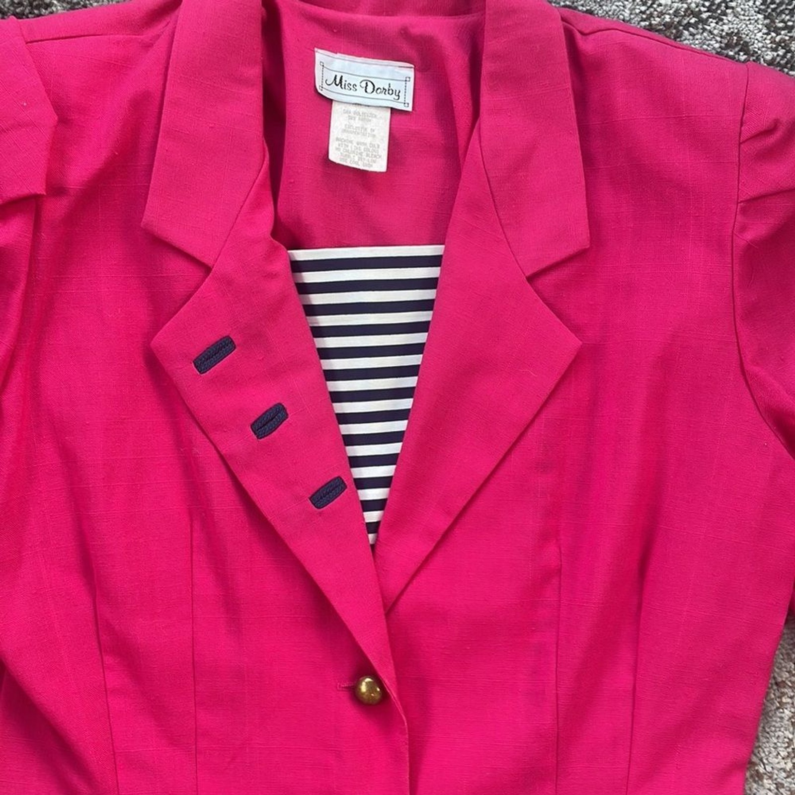 Miss Dorby Vintage Collared Button Down Dress Hot Pink 16