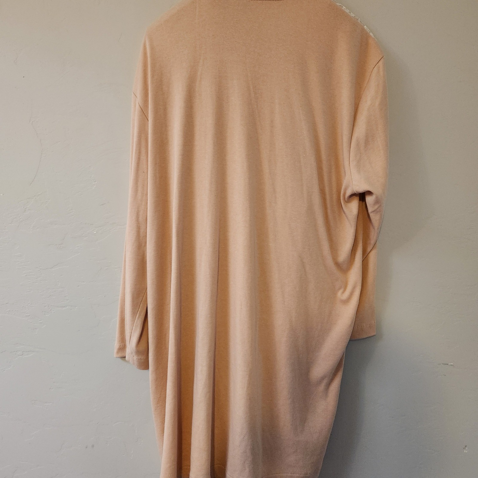 Vintage Lacy Afternoon Shell Kepler Lace Rosette Cardigan Peach Plus Size 1X