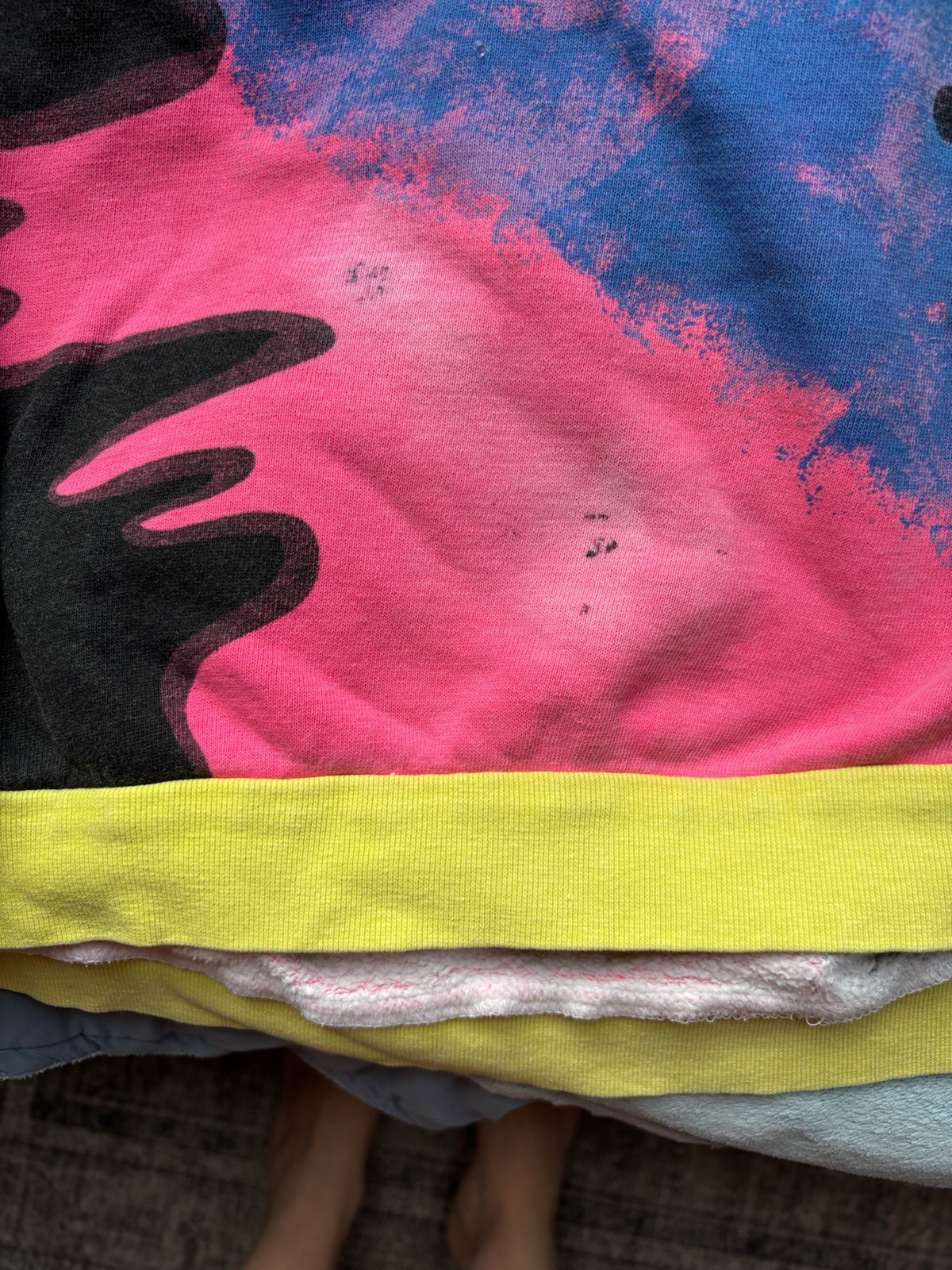 1989 Vintage Hand painted Neon Kozmik Crewneck Sweater Size XL.
