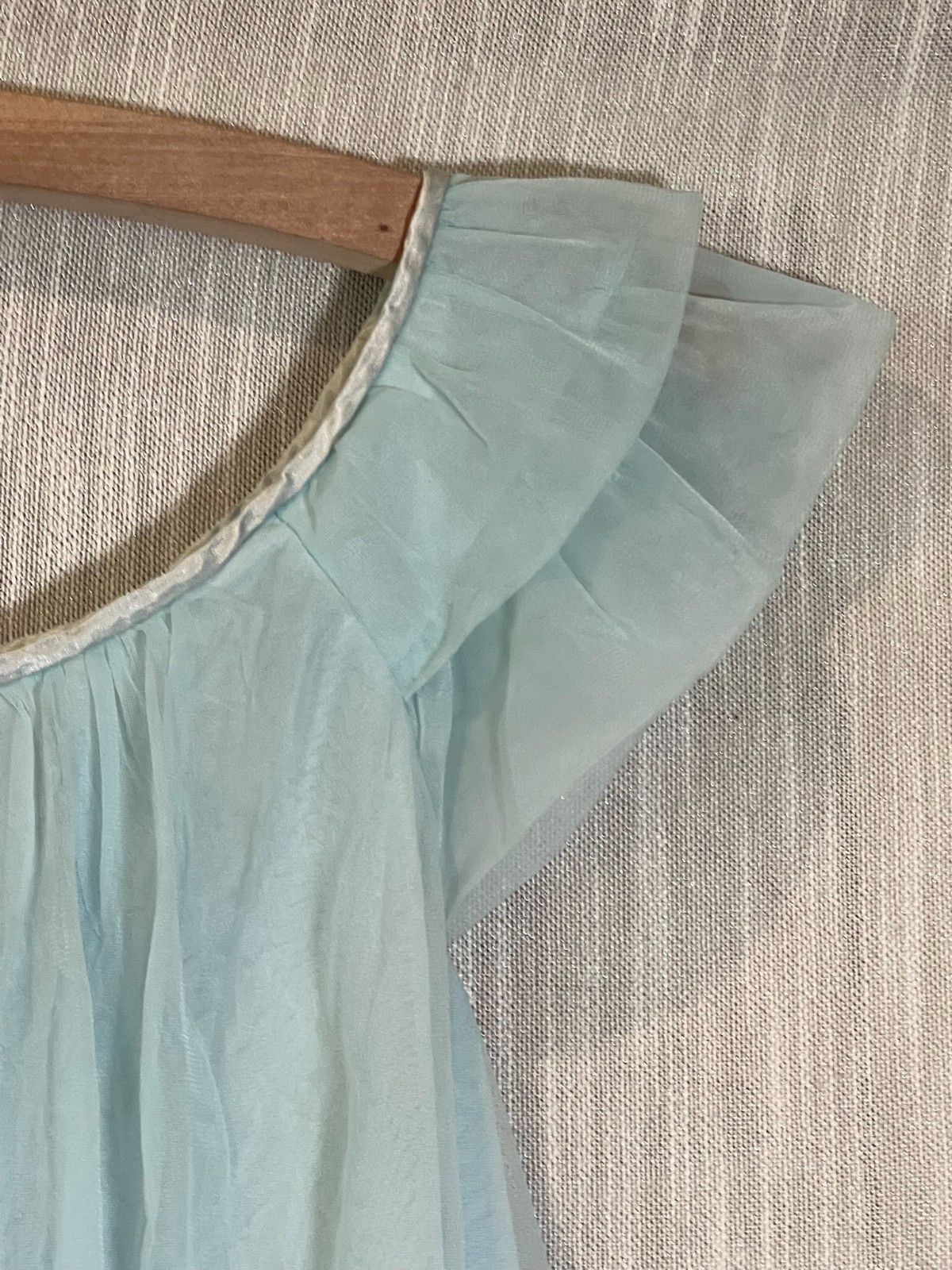 Vintage Gossard Artemis BLUE CHIFFON NIGHTGOWN~Babydoll Nightie*S Sleepwear*Rose