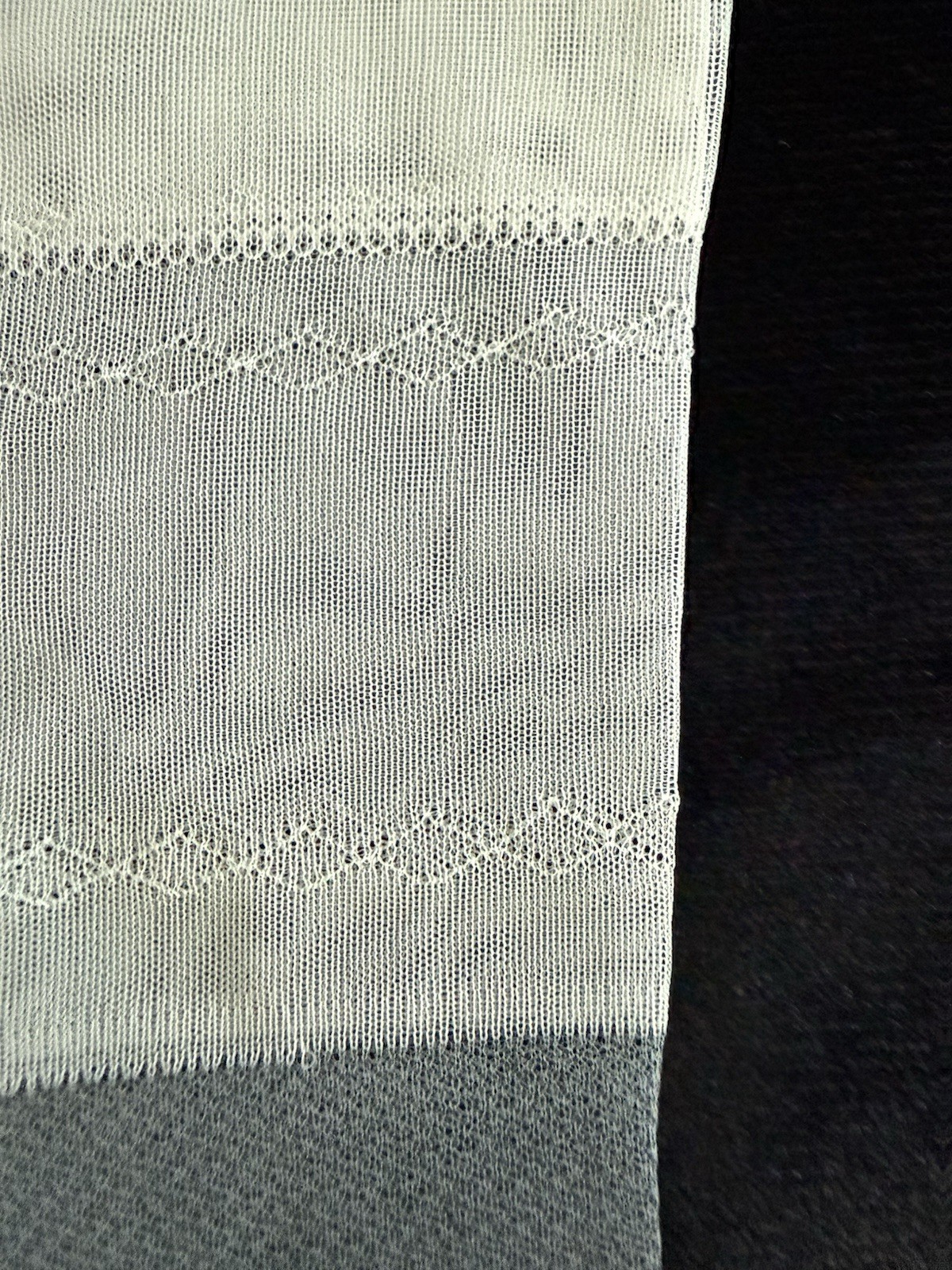 Vintage Seamless Reinforced Heel And Toe Mesh Stockings 38 Inches Long Wide Top