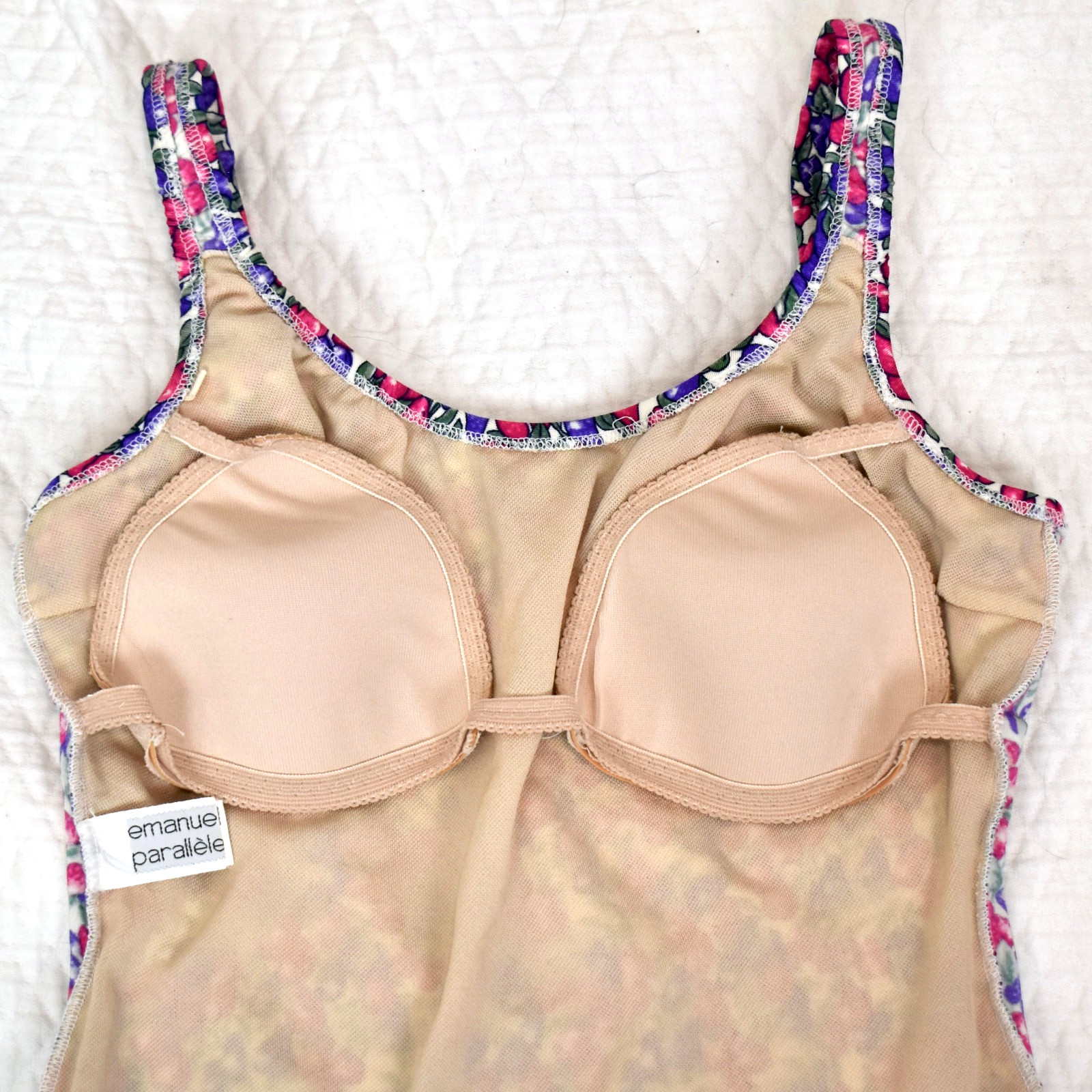 Vtg 70s EMANUEL UNGARO PARALLELE Paris Fruit Print One Piece Swimsuit XS – S