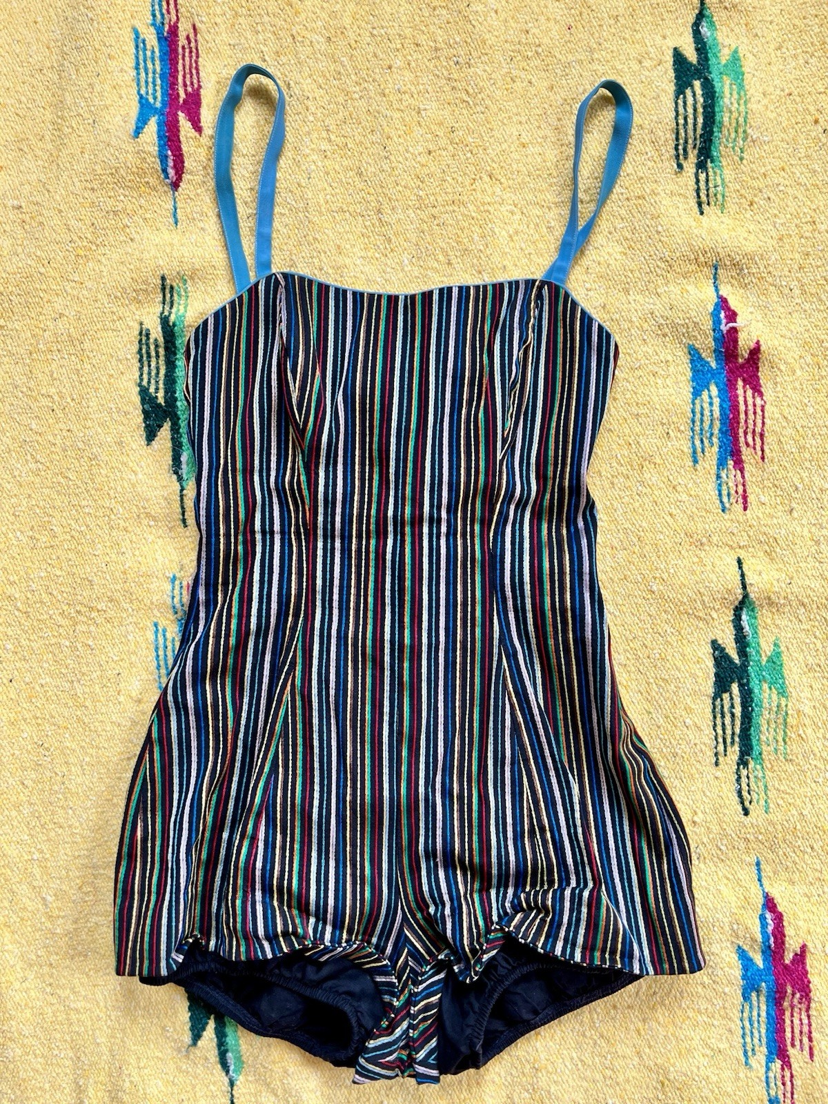 Catalina Rainbow Striped 40s Vintage One Piece Swimsuit Pinup Rockabilly