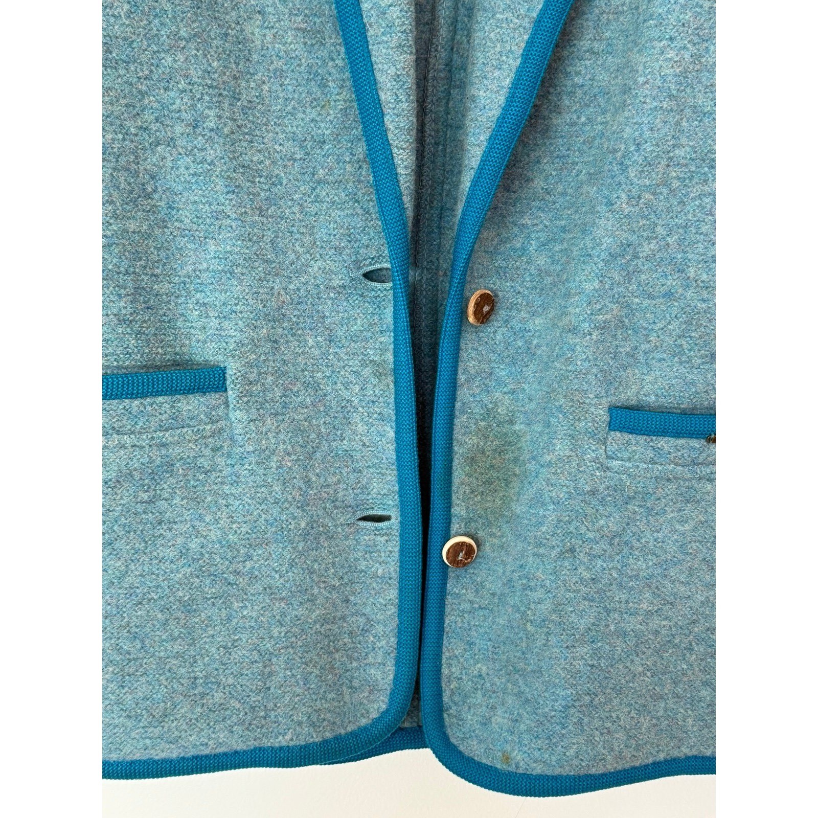 Geiger Collections Blue Blazer Jacket Coat Women&rsquo;s 36 Austria 100% Wool Vintage
