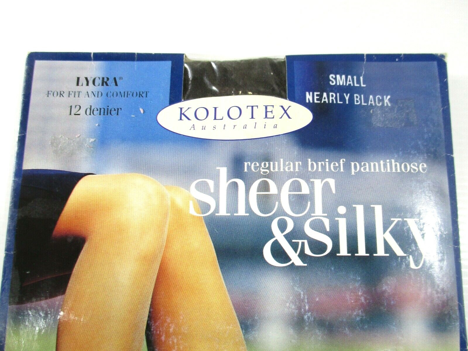 Kolotex Regular Brief Pantihose Sheer & Silky Small Nearly Black Lycra 12 denier