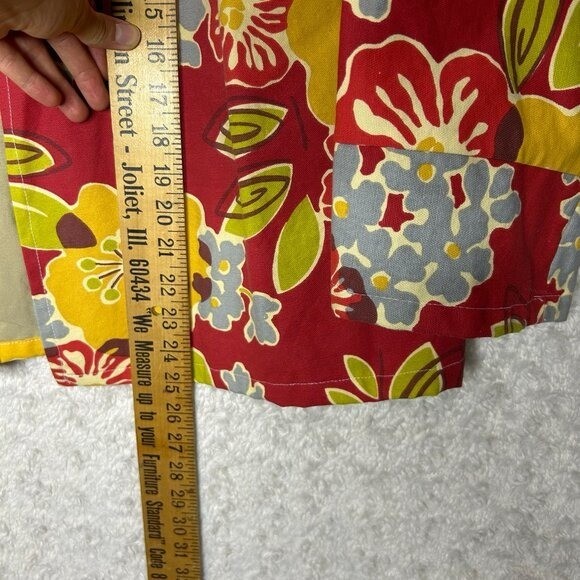 Handmade Floral Open Front Boxy Jacket Red Yellow Green Wide Sleeve Boho Top
