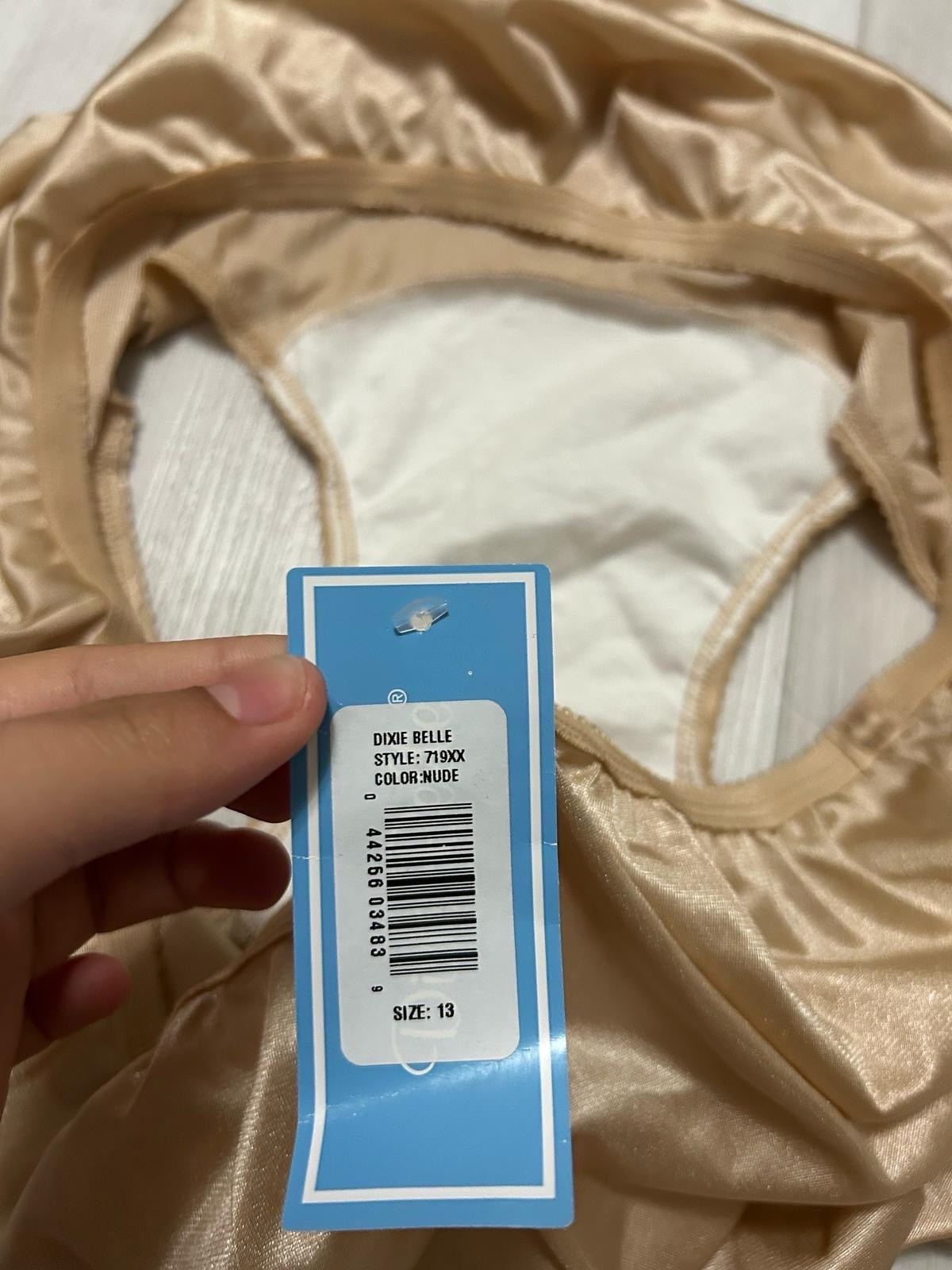 NWT Dixie Belle Vintage Nylon Panties Sz 13 Nude Scalloped Leg Style 719