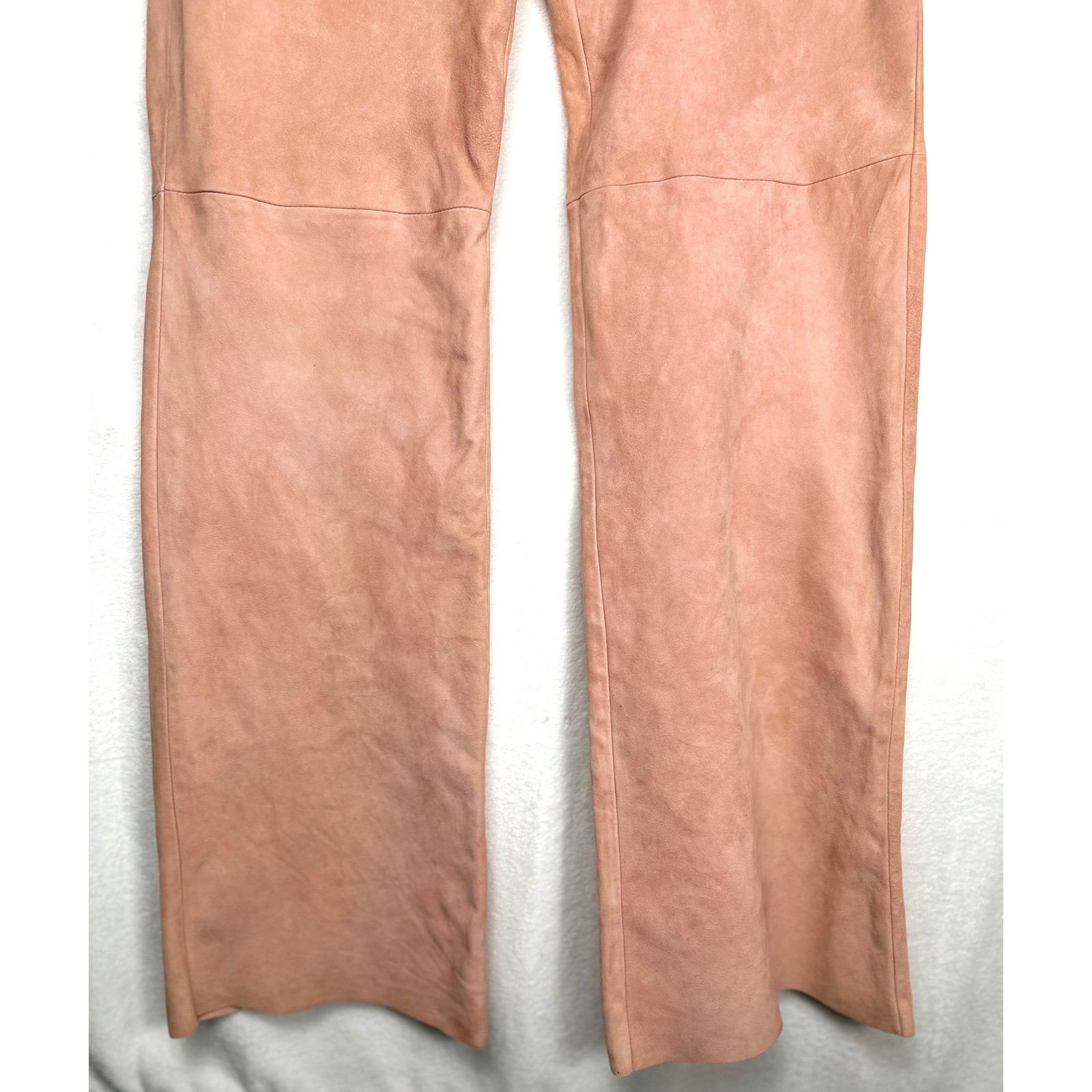 Vintage Express Editor Suede Pants 10 Blush Pink Y2K Wide Leg Quiet Luxury