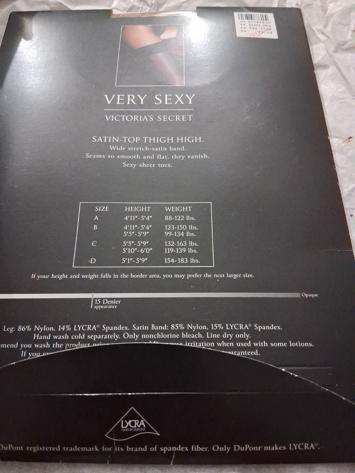 Vintage Rare Victoria&rsquo;s Secret Very Sexy Thigh High Stockings Grape Top, Size B