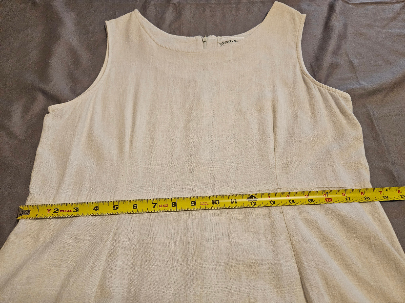 Tunic Robe Dress Full Length Off White Cotton Bottom Silk Embroidered. Medium