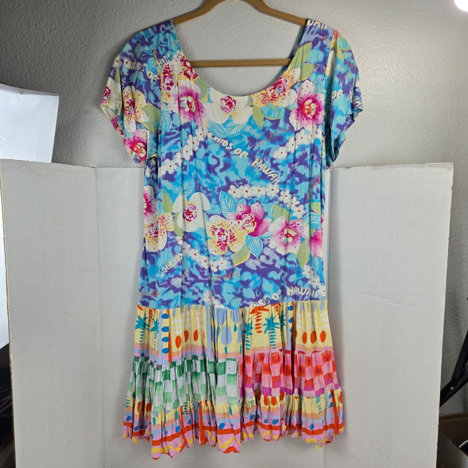 Jams World Orchids of Hawaii Hattie Mini Dress Women&rsquo;s XL MINT CONDITION