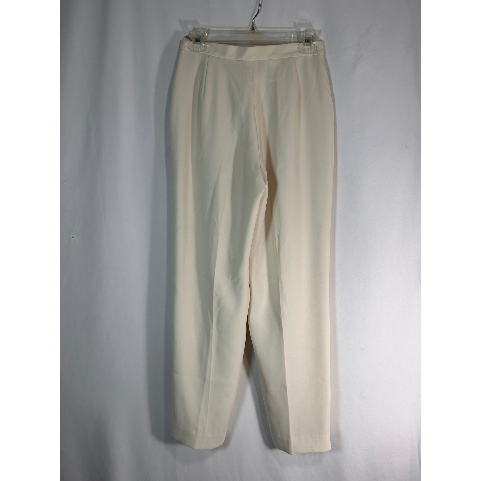 Vintage Cream High Waisted Pleated Front Straight Leg Dress Pants Womens 8P
