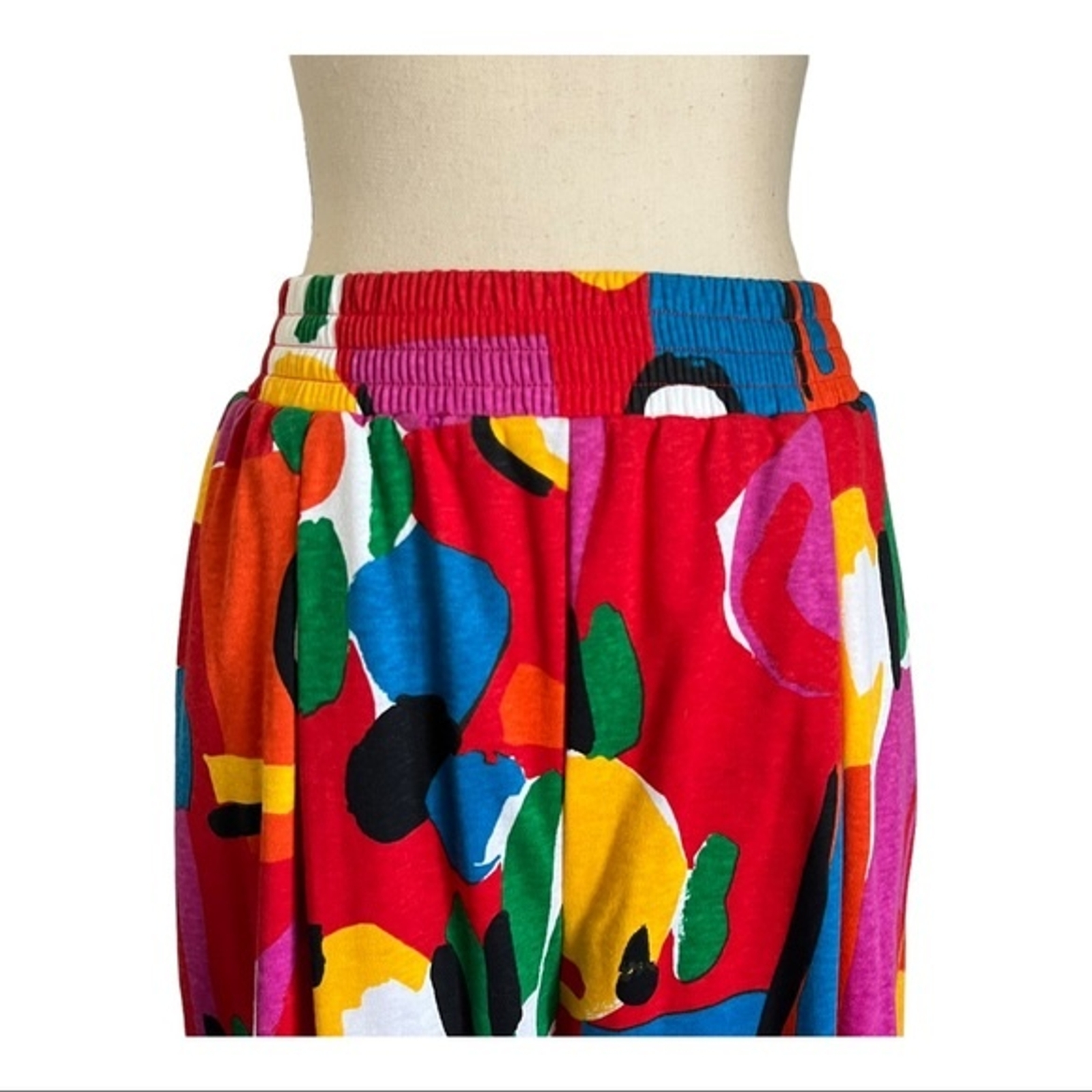 Vintage 70&rsquo;s Limited Edition Units Abstract High Waisted Wide Leg Shorts Size 1