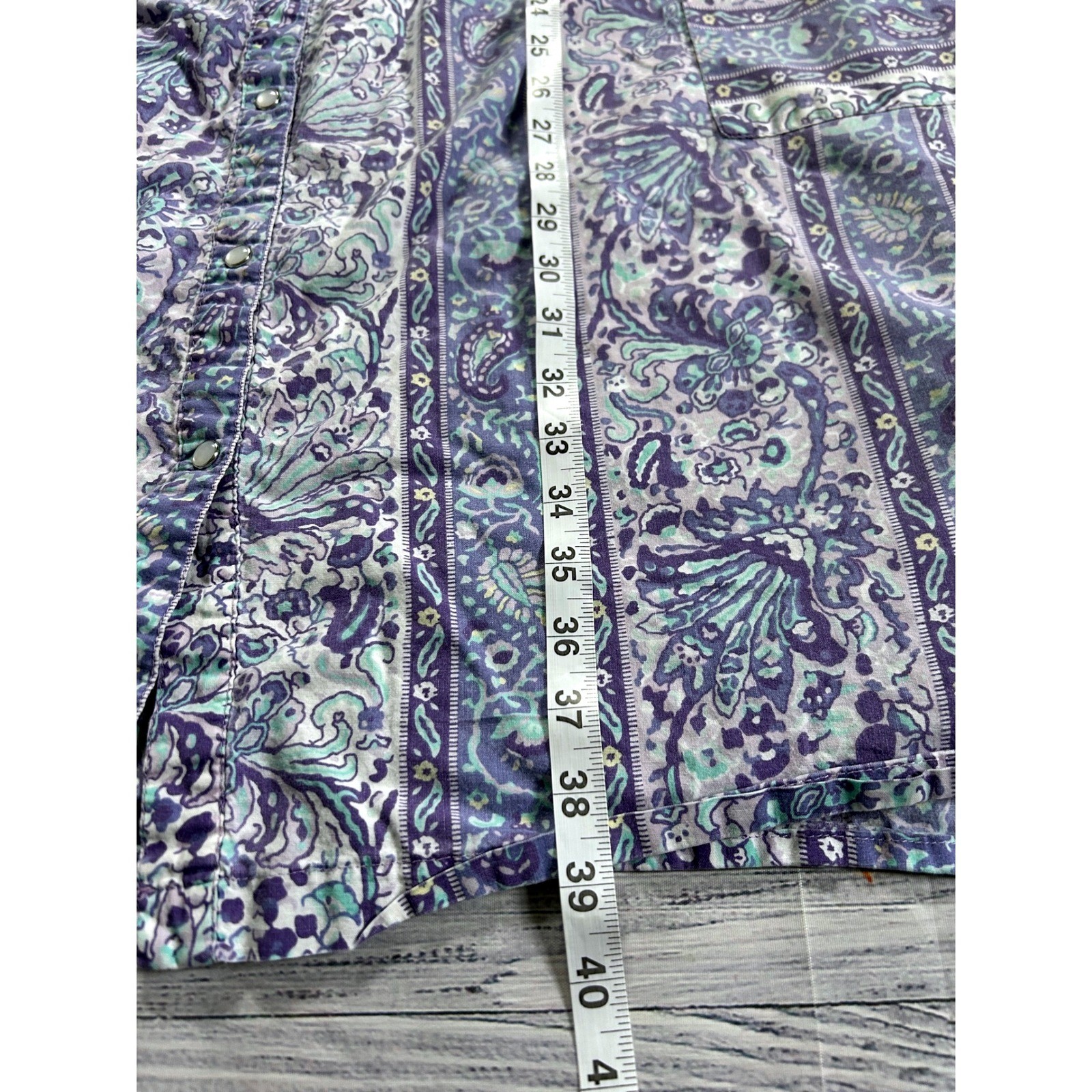 Vintage Models Coat Pearl Snap Housecoat Mumu Lavendar Purple Paisley Robe 3X