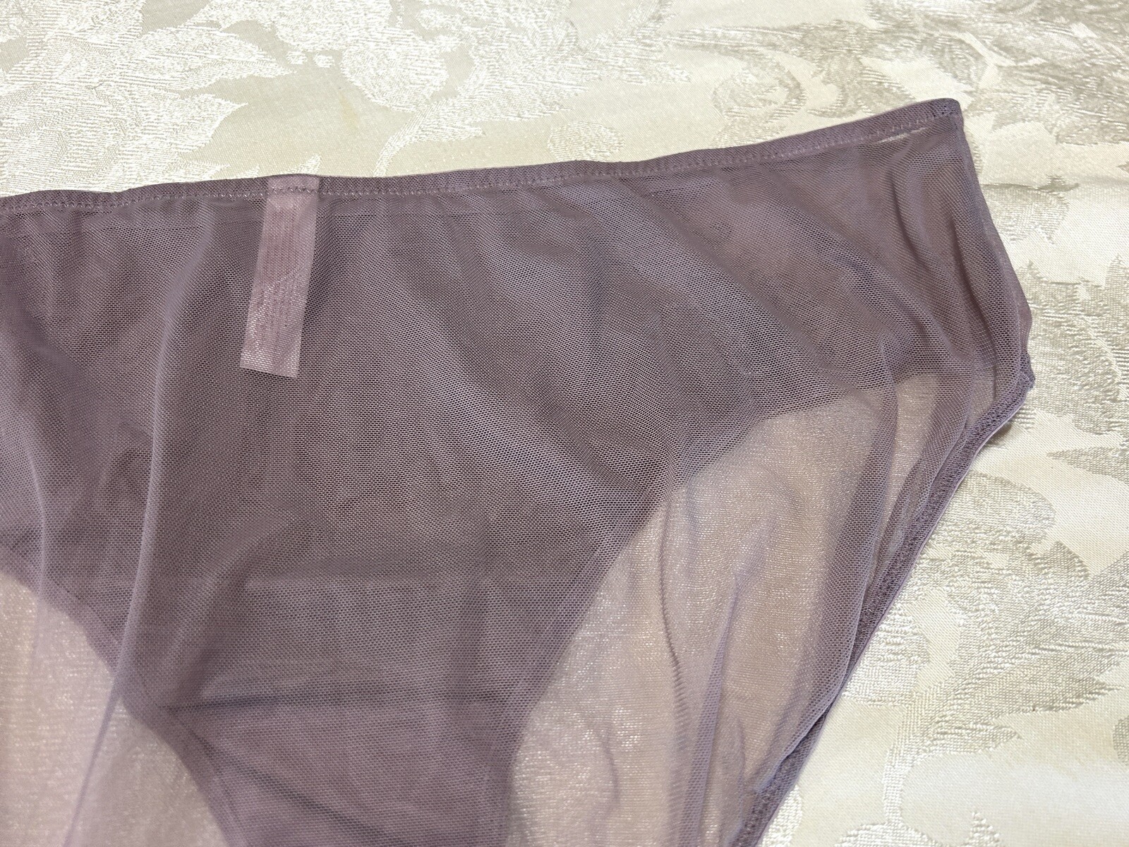 Vtg CACIQUE Second Skin Satin Embroidered Sheer Mesh 18/20 Brief Panties #162