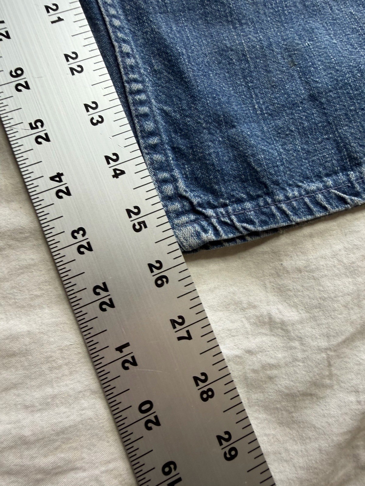 Vintage 50s Western Girl Pearl Snap Side Zip Denim Jeans Western 24×26