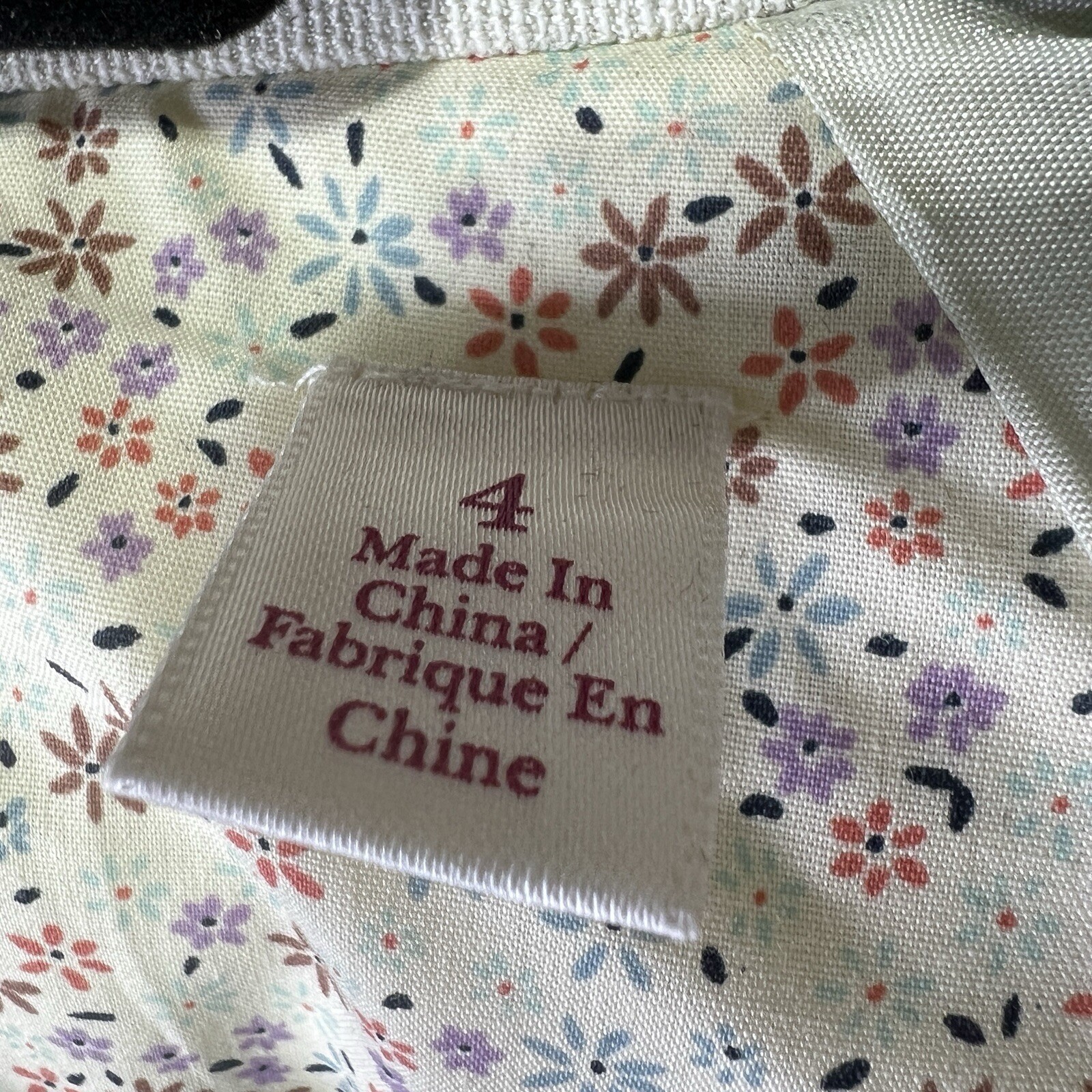 Original Penguin Silk Wool Cotton Zip Coat Jacket Cream Floral Lined Sz 4 Prep