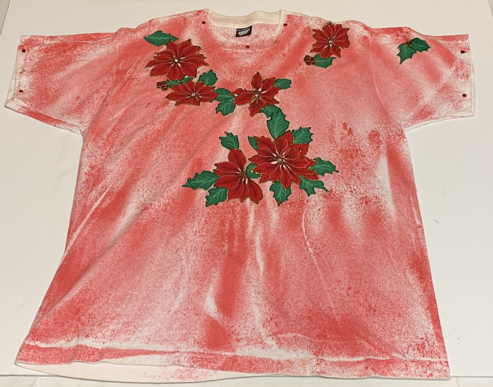 VTG SCREEN STARS Custom CHRISTMAS Holly Shirt Size XXL/XL