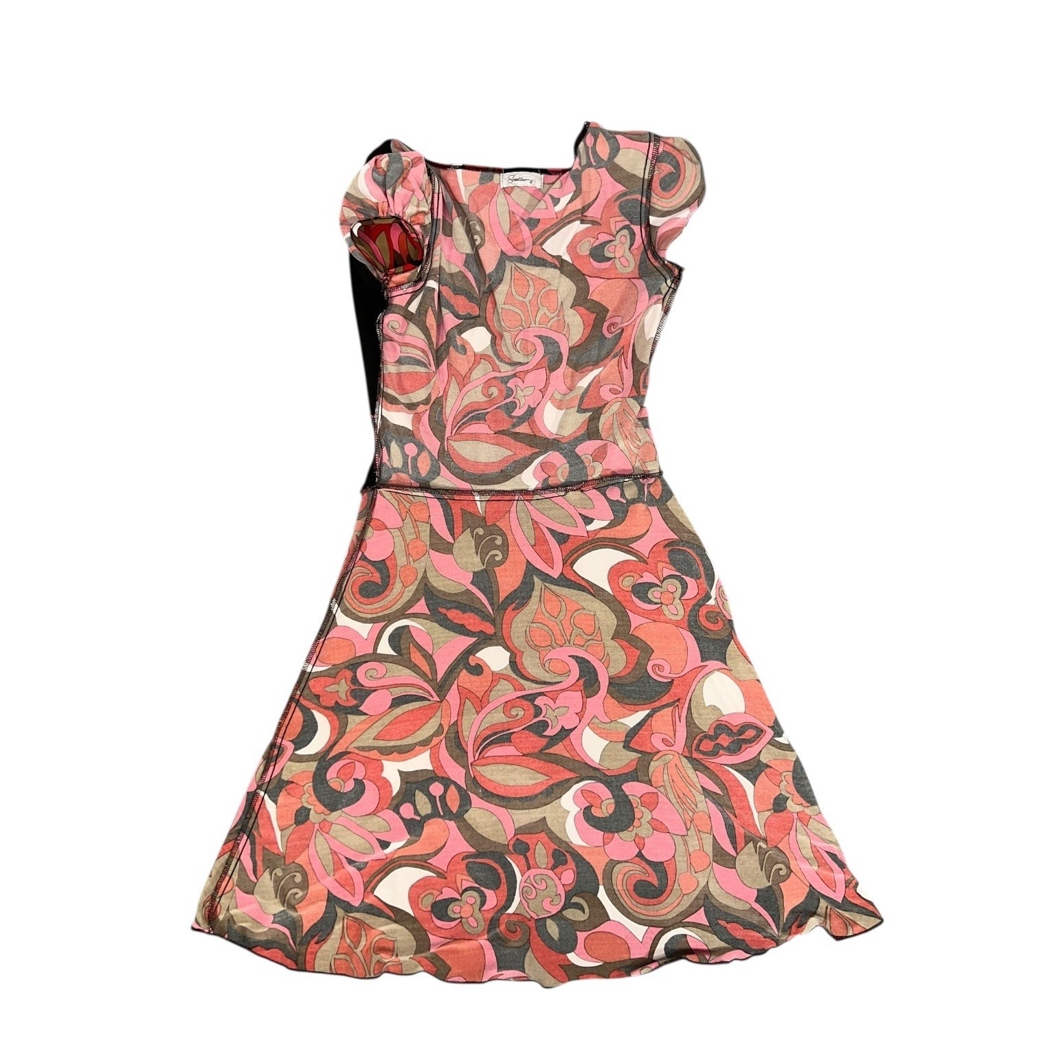VINTAGE 1990s Y2K RUFFLE WHIMSICAL FLORAL DRESS WITCH FOREST FAIRY ETHEREAL CLUB