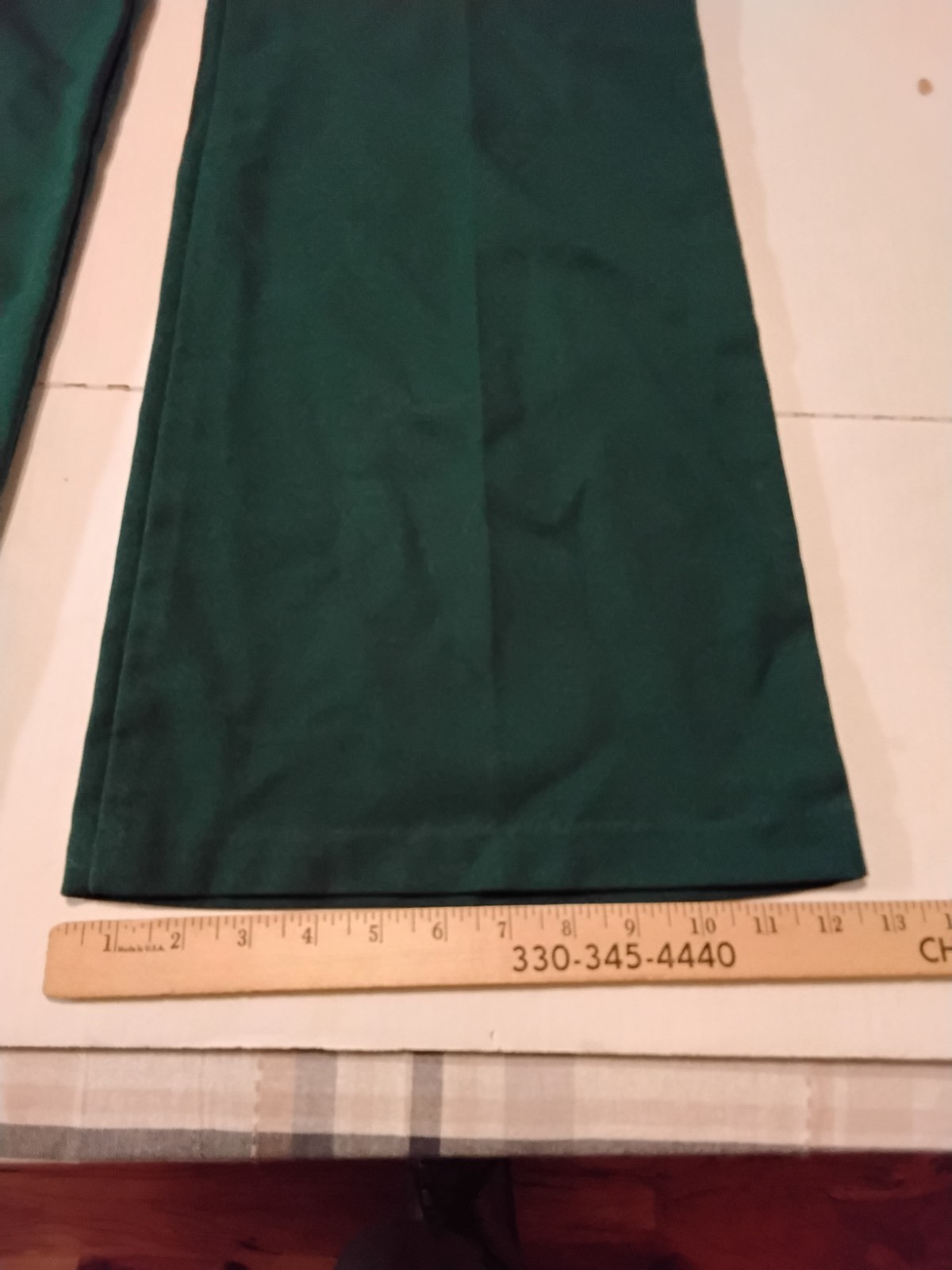 VTG 70s Polyester Green Bell Bottom Pants Women&rsquo;s 12 (31&Prime;x31&Prime;) Disco Hippie