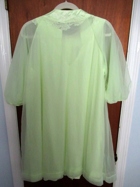 Vintage Gossard Artemis Peignoir Set Lime Green Nylon S