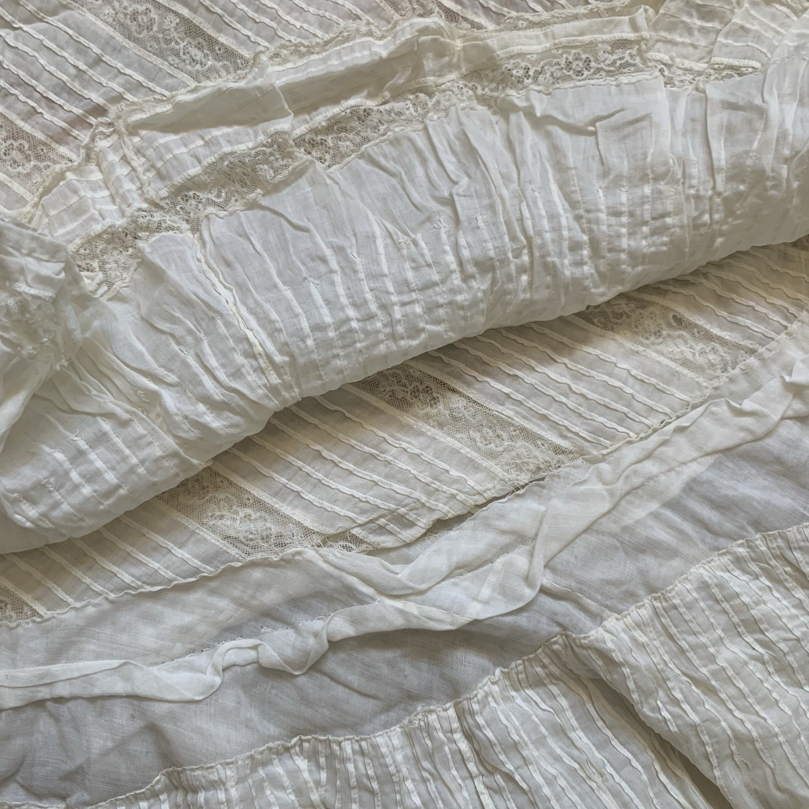 As Is Absolutely Stunning Antique Edwardian Asymmetrical Lace Prairie Skirt