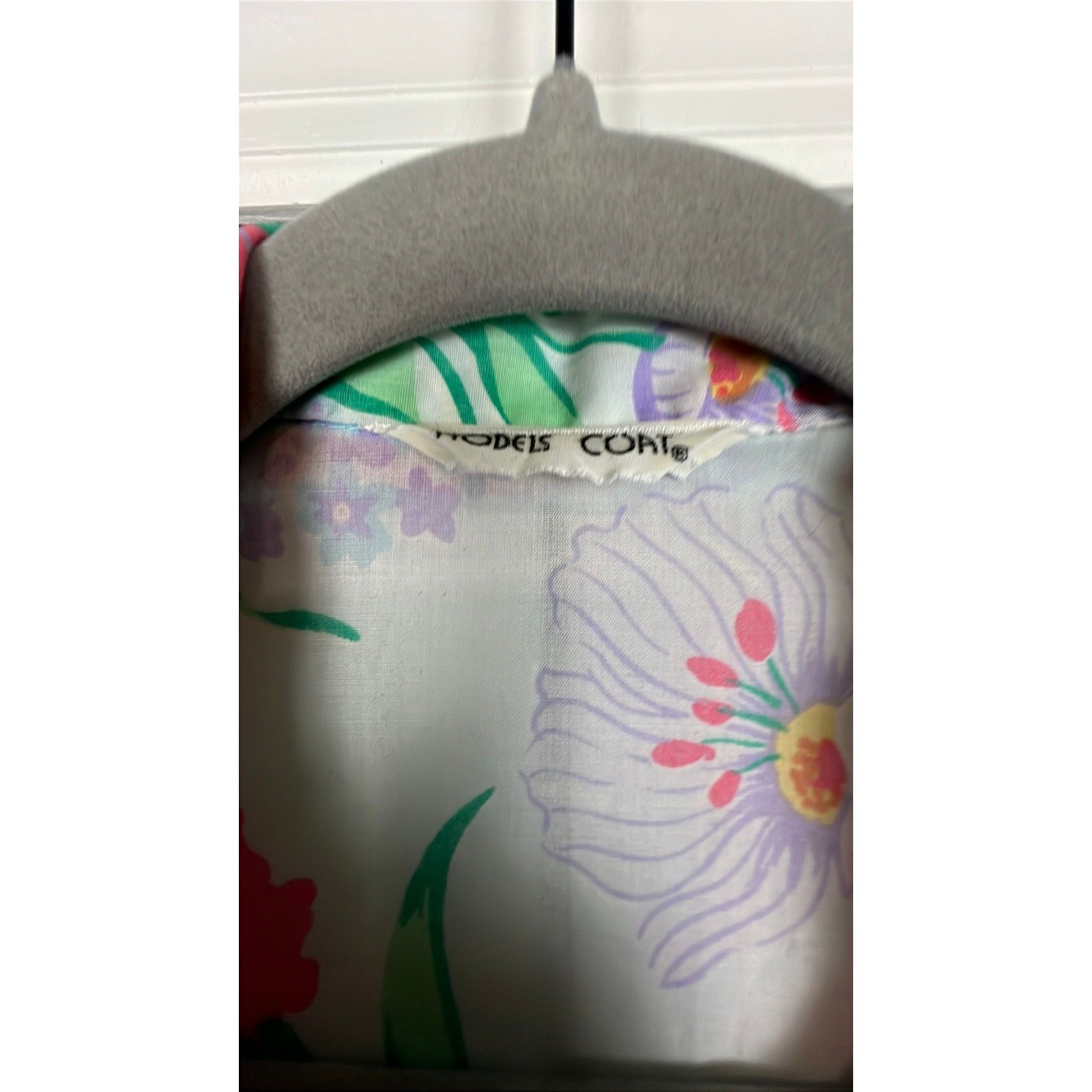 Models Coat Floral House Coat Duster Cottagecore Grandmacore Pink Cotton Blend M
