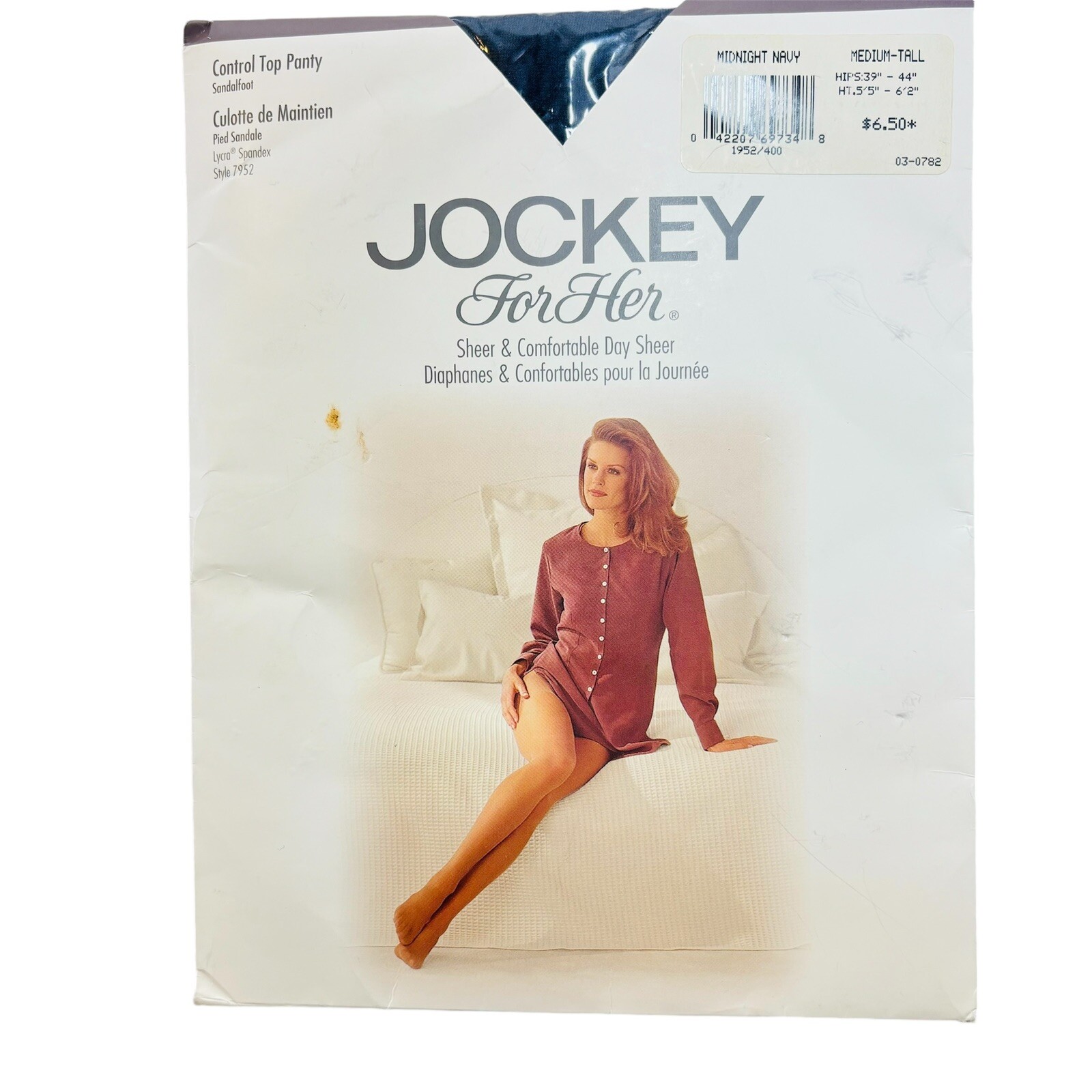 Jockey for Her Pantyhose Medium-Tall Sheer Sandalfoot Control Top Midnight Navy