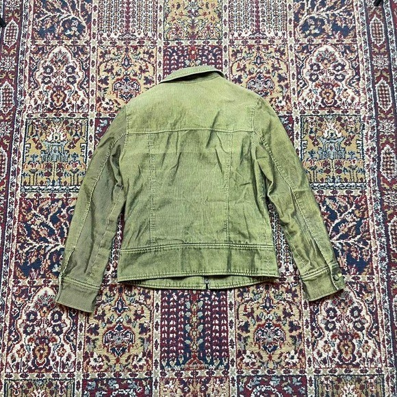 Rare vintage double standard clothing japan green corduroy zip designer jacket S