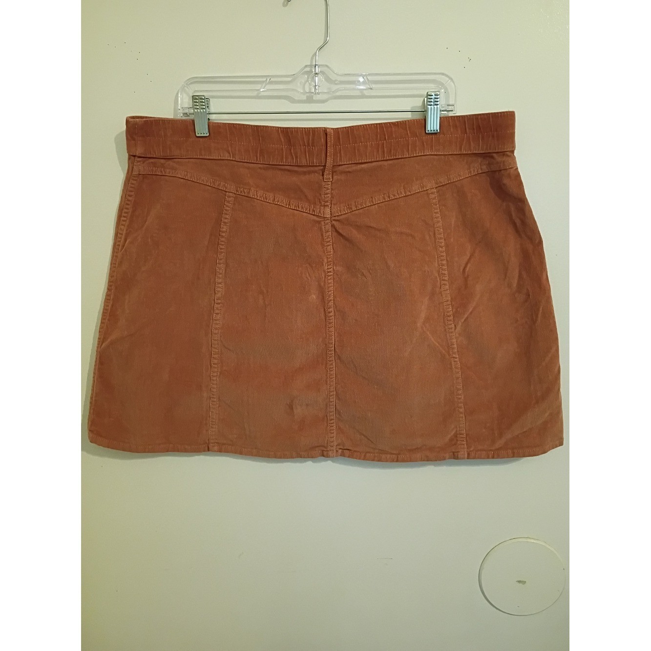 aerie Rust Button-Front Corduroy Mini Skirt Sz XXL