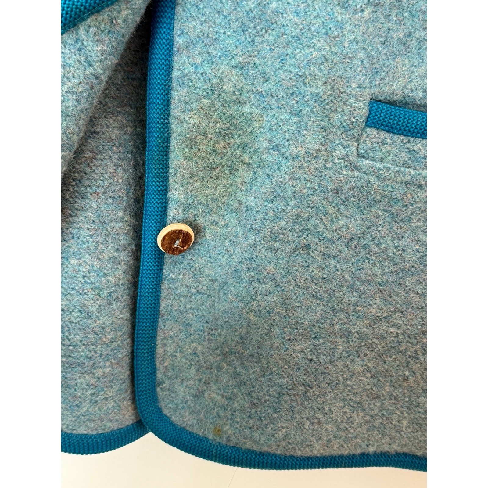 Geiger Collections Blue Blazer Jacket Coat Women&rsquo;s 36 Austria 100% Wool Vintage