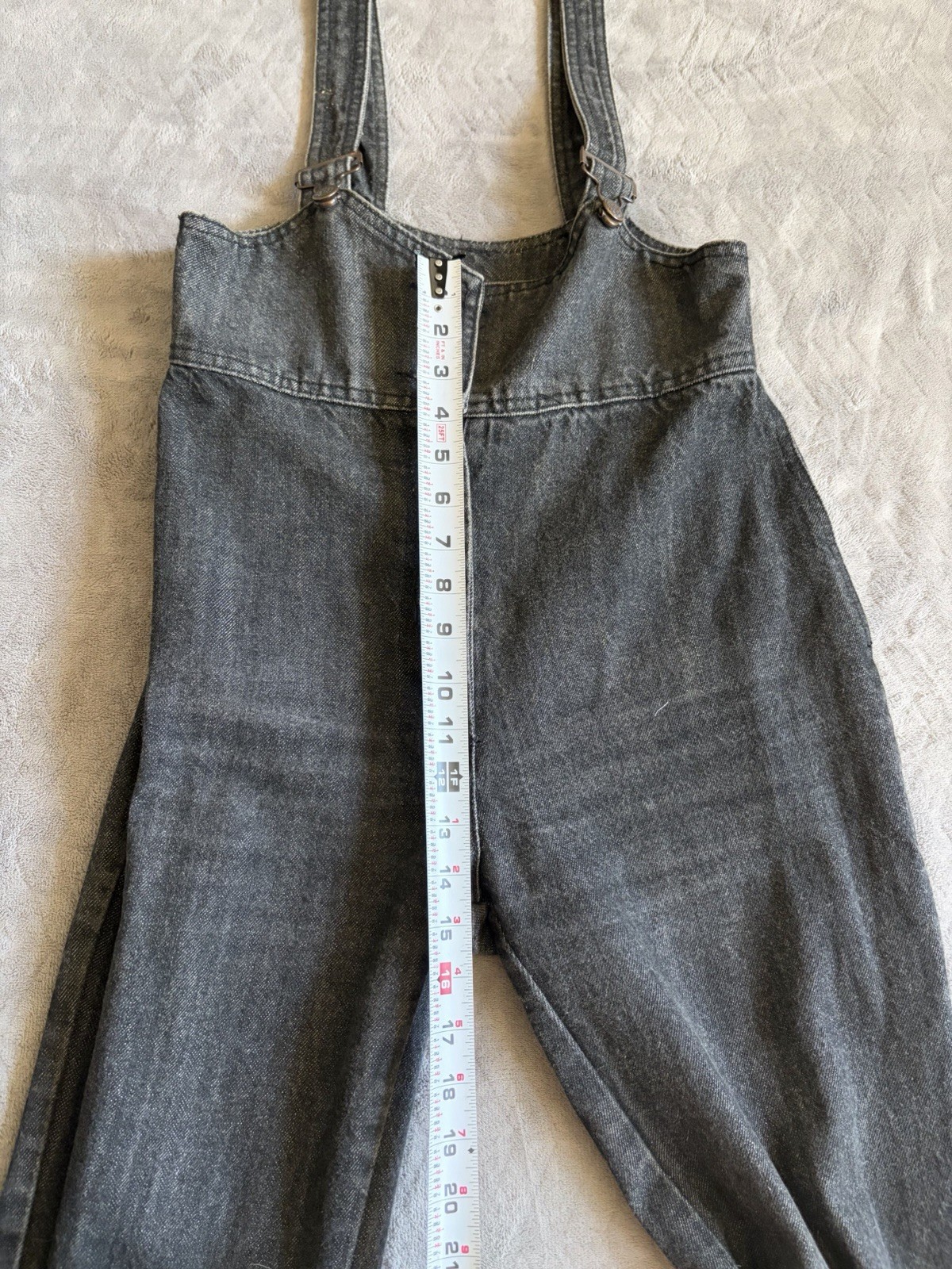 Vtg Fredericks 80&rsquo;s Denim Suspender Overall Women&rsquo;s High Waist Jeans Black 11/12
