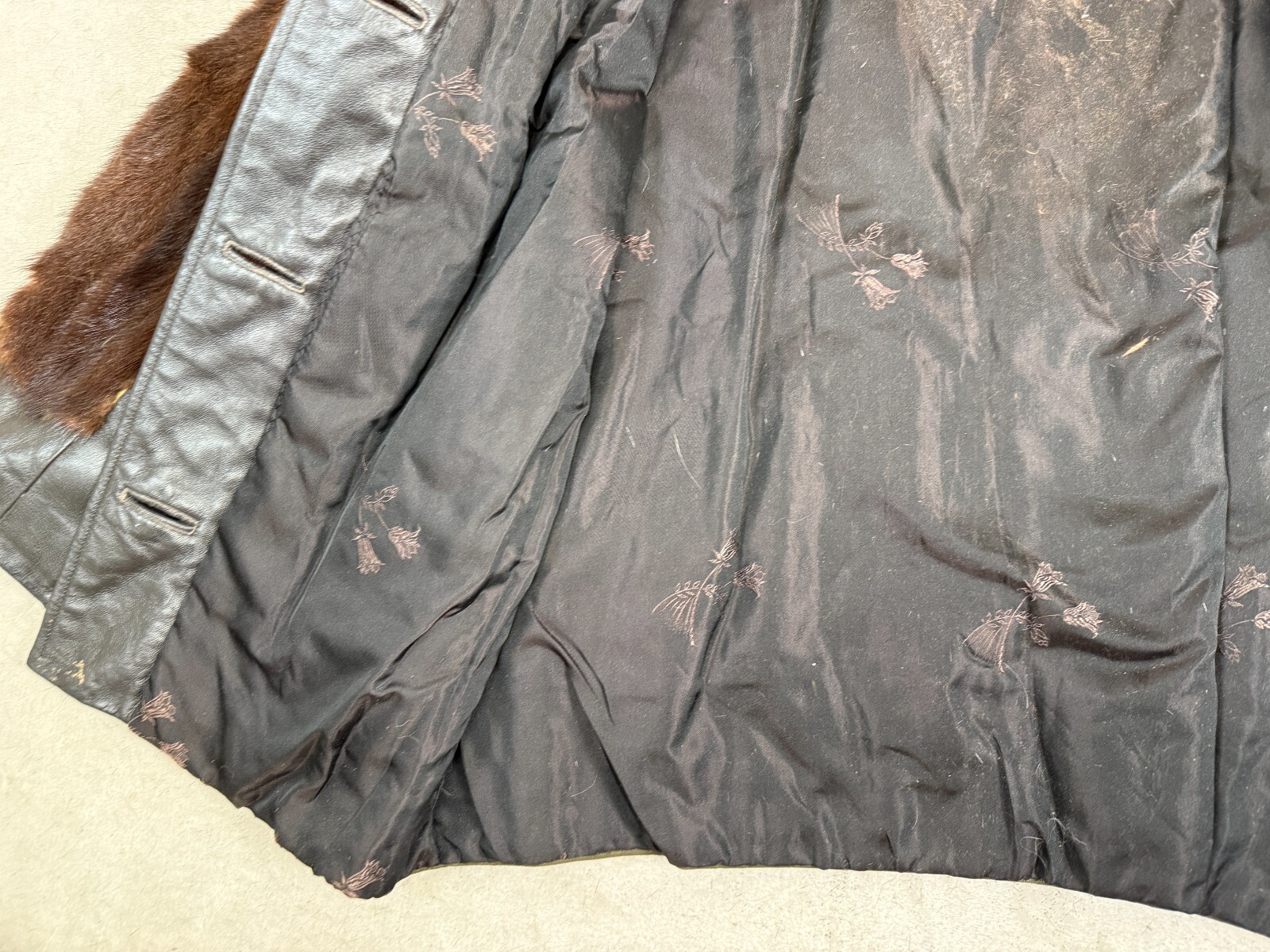 Vintage Arter Jonas BAKER FUR COM Genuine Mink Stole Dark Brown Fur Satin Lined