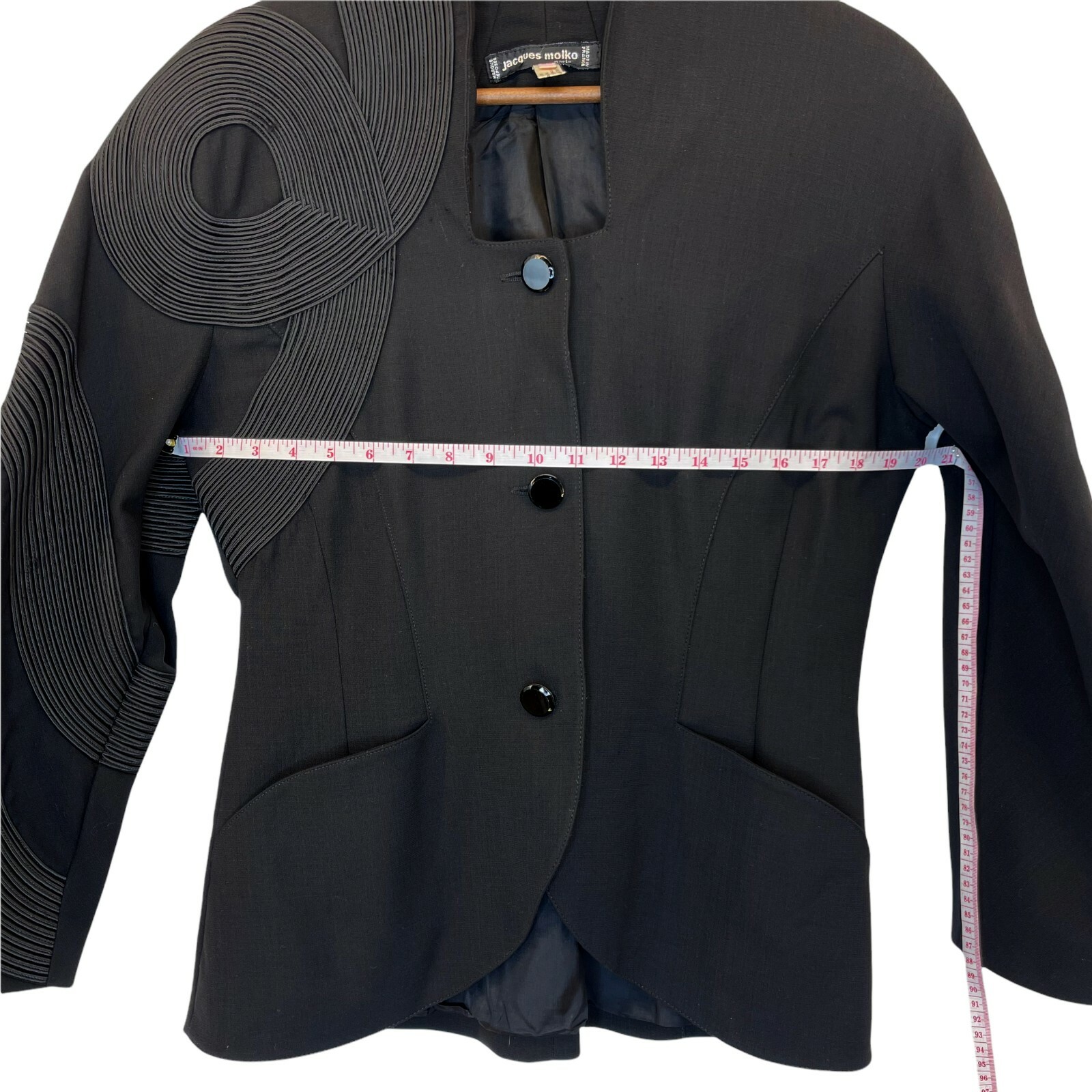 Jacques Molko Paris Jacket Womens 12 Black Vintage Avant Garde 1980s Blazer
