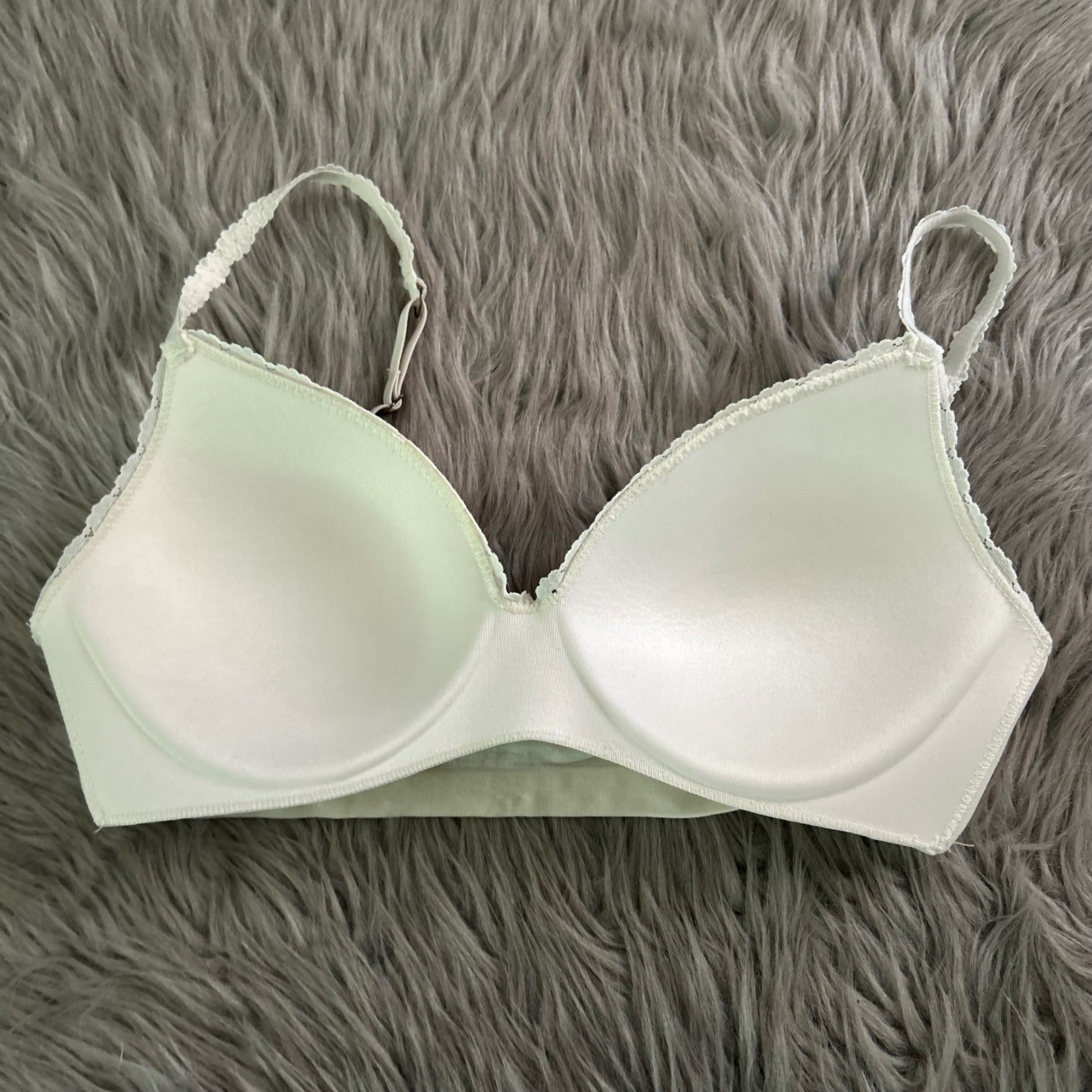 Lucky Brand Wireless Lightly Lined Bra Womens Size Large White Wirefree Bralete