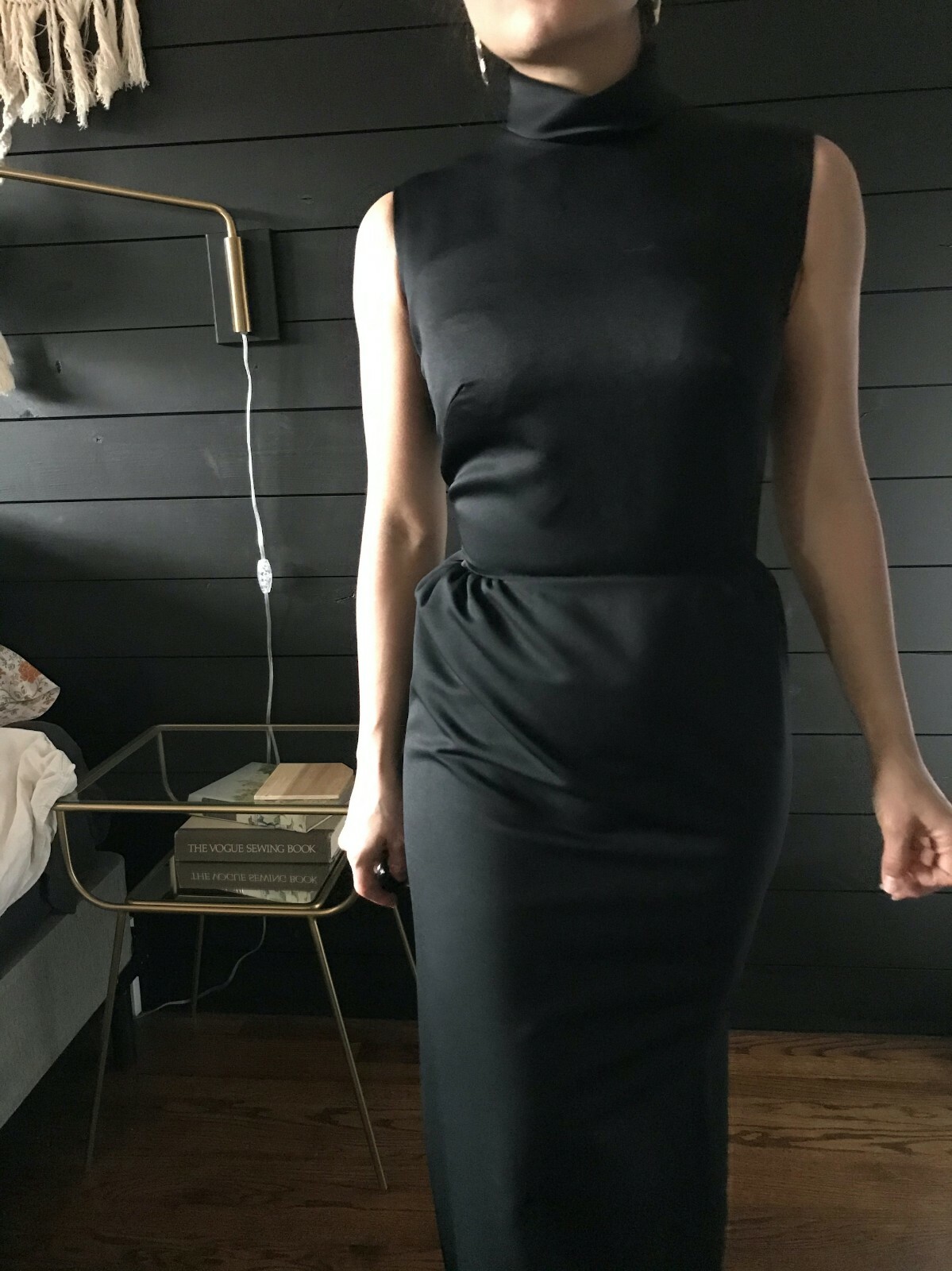 Vintage 1960s Black Sequin Jacket and Maxi Dress Set XS Evening Glam