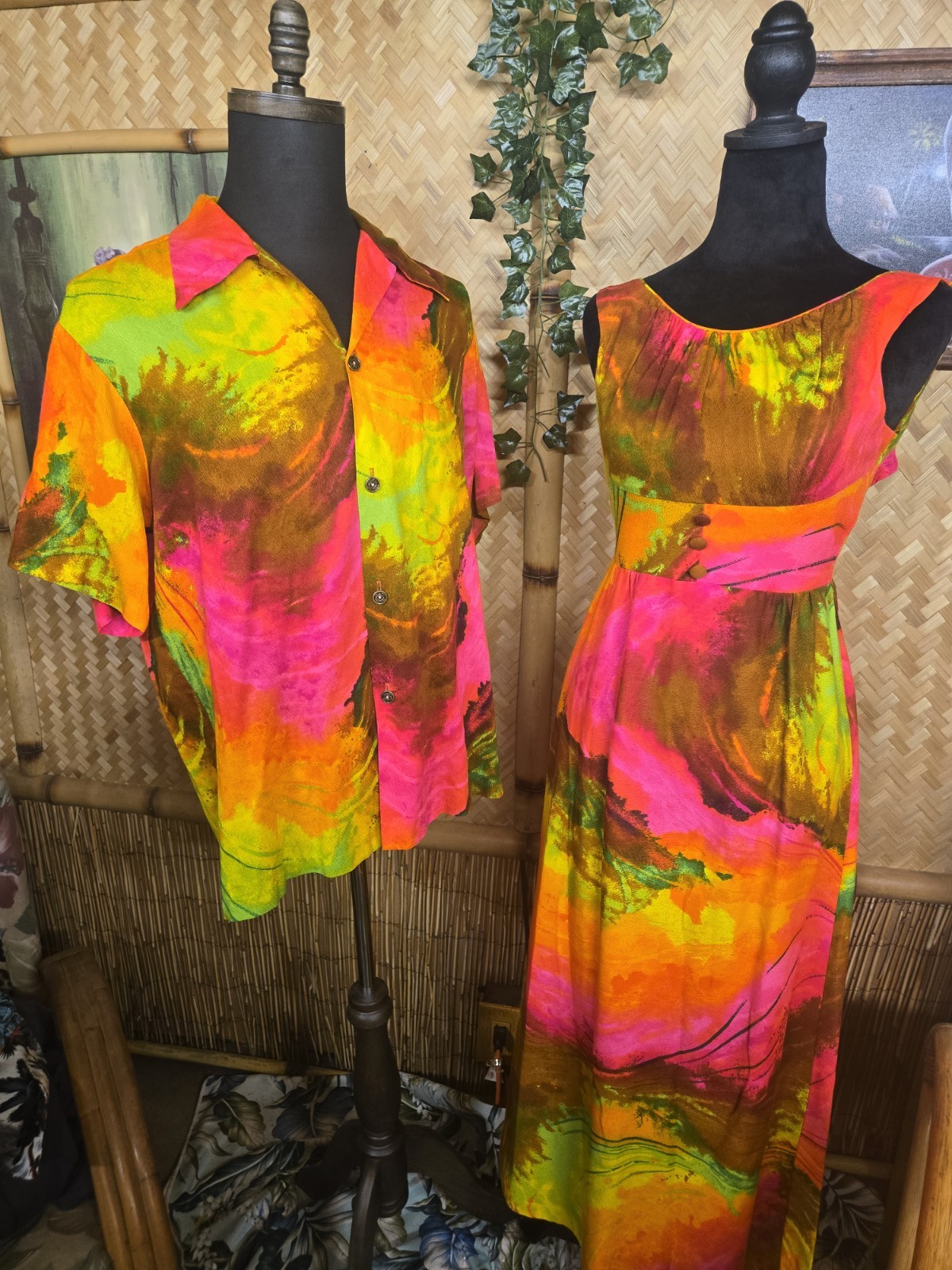 Vintage Waltah Clarke Shirt And Dress Honeymoon Set w1131