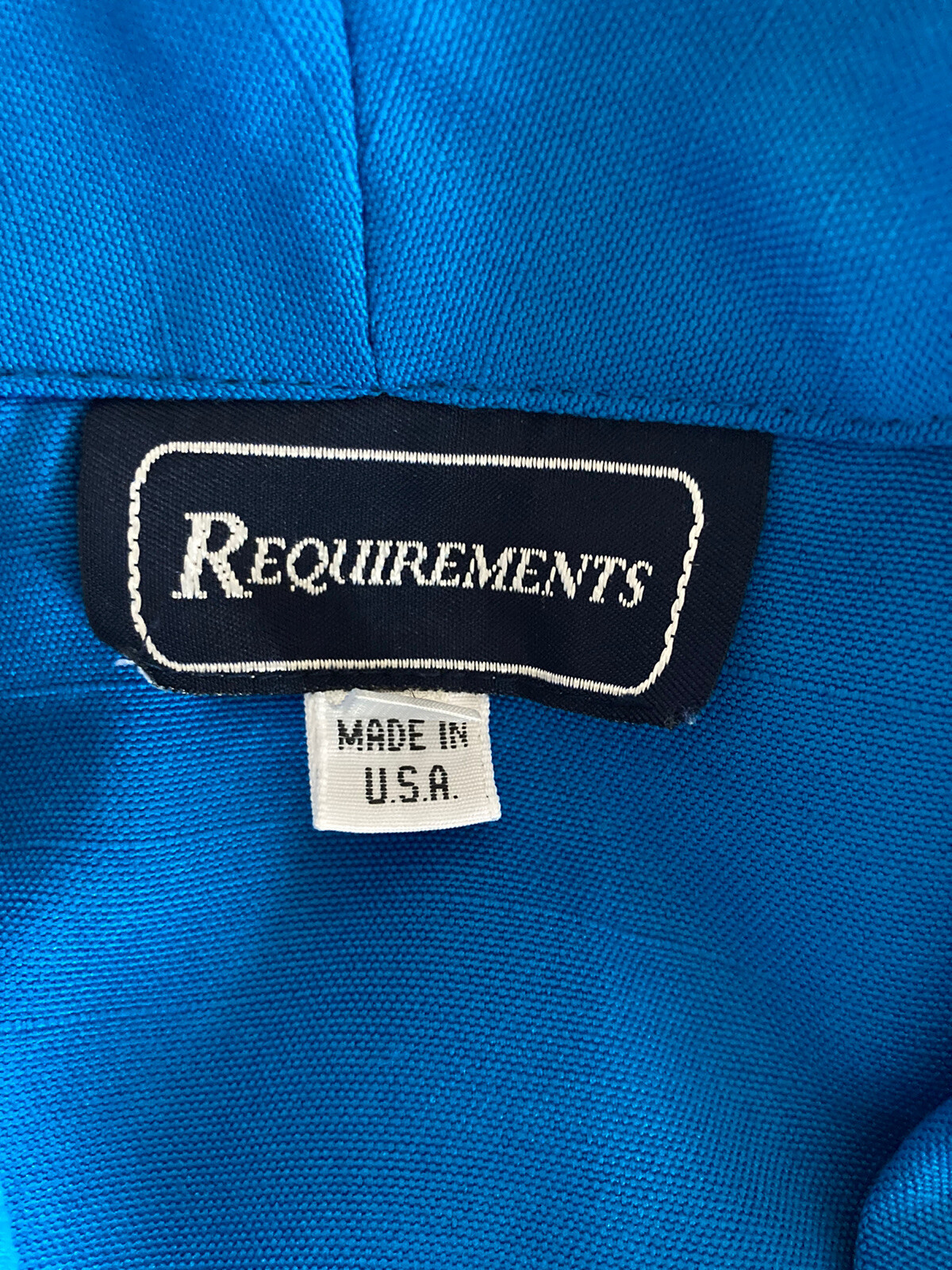 16 Blue Blazer Classic 80s Rayon jacket 1-button Notched collar blazer pockets