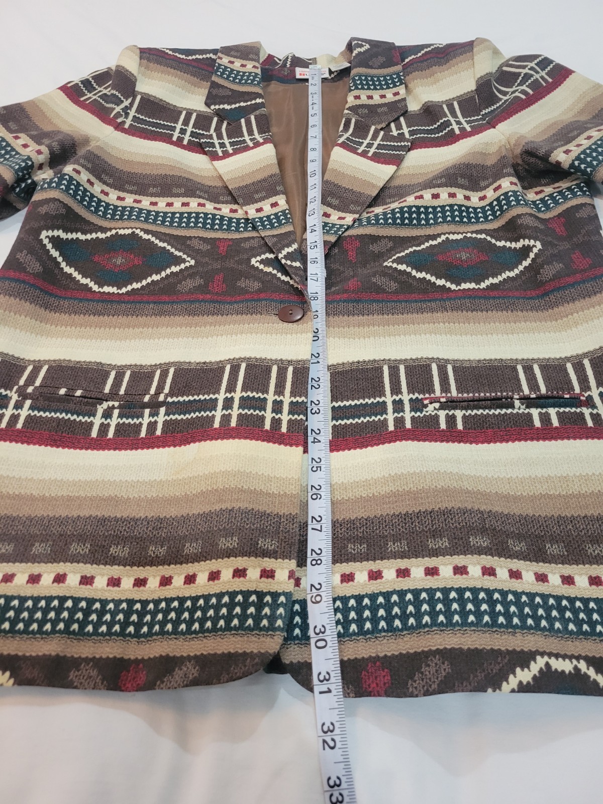 Southwestern Oversized Blazer Jacket Womens L Earth Tone Aztec 90s UNITS