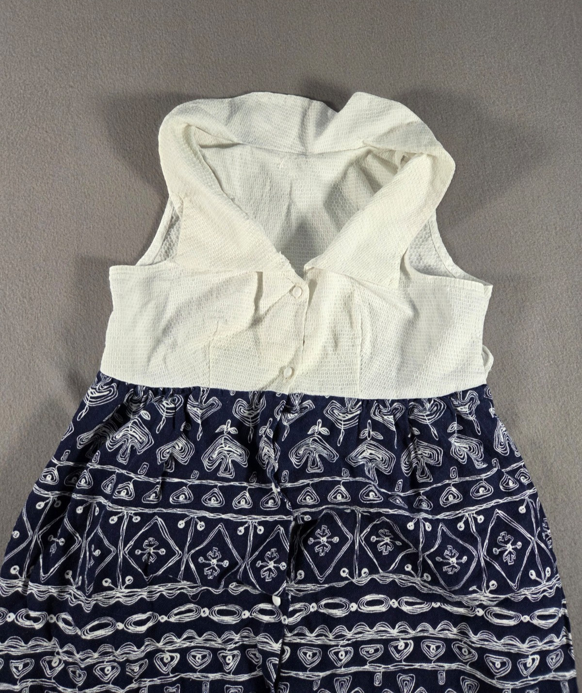 Vintage Beeline Fashions Dress Womens Large Blue Maxi Sleeveless Mod Day House
